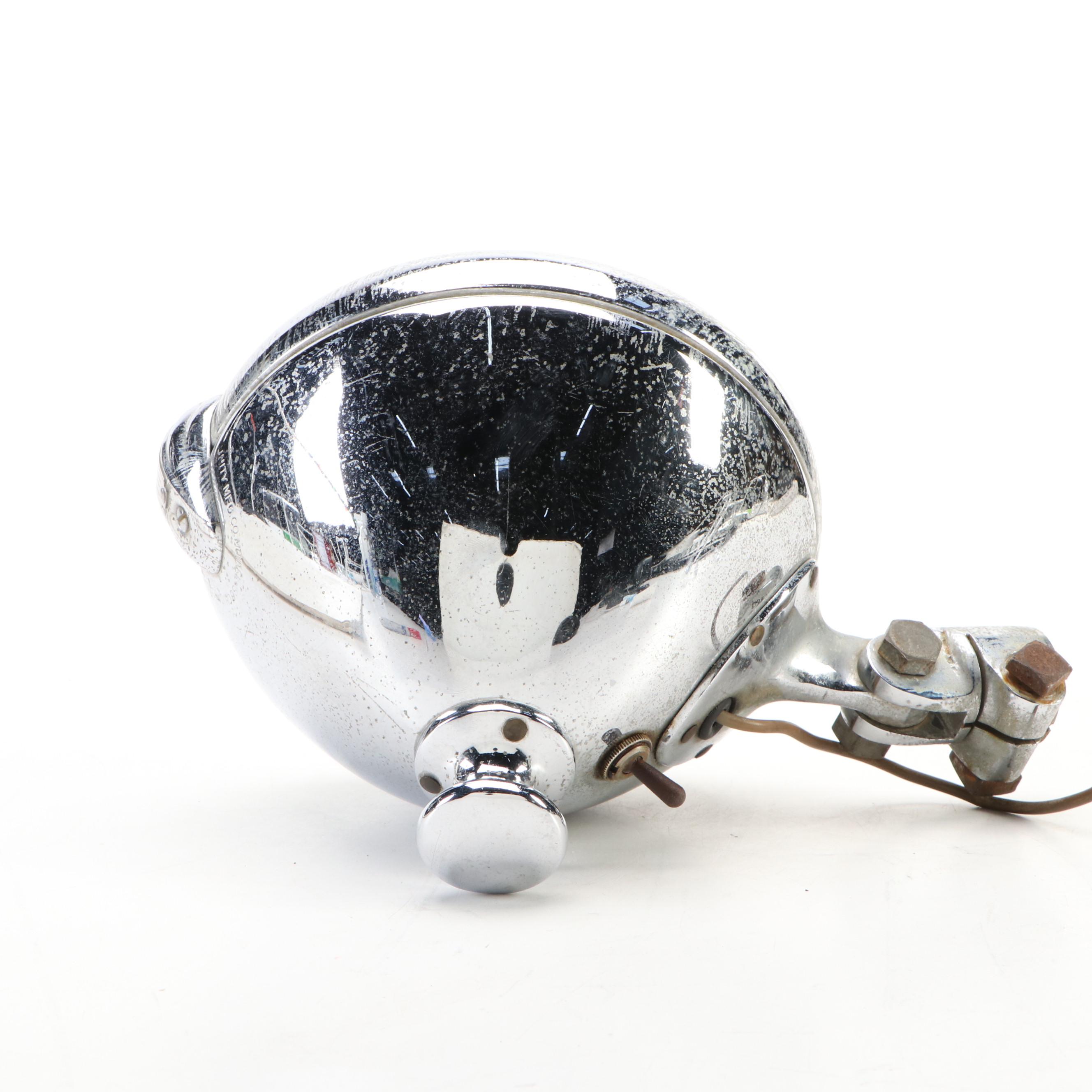 Unity Chromed Metal Automotive Spotlight, Mid-20th Century