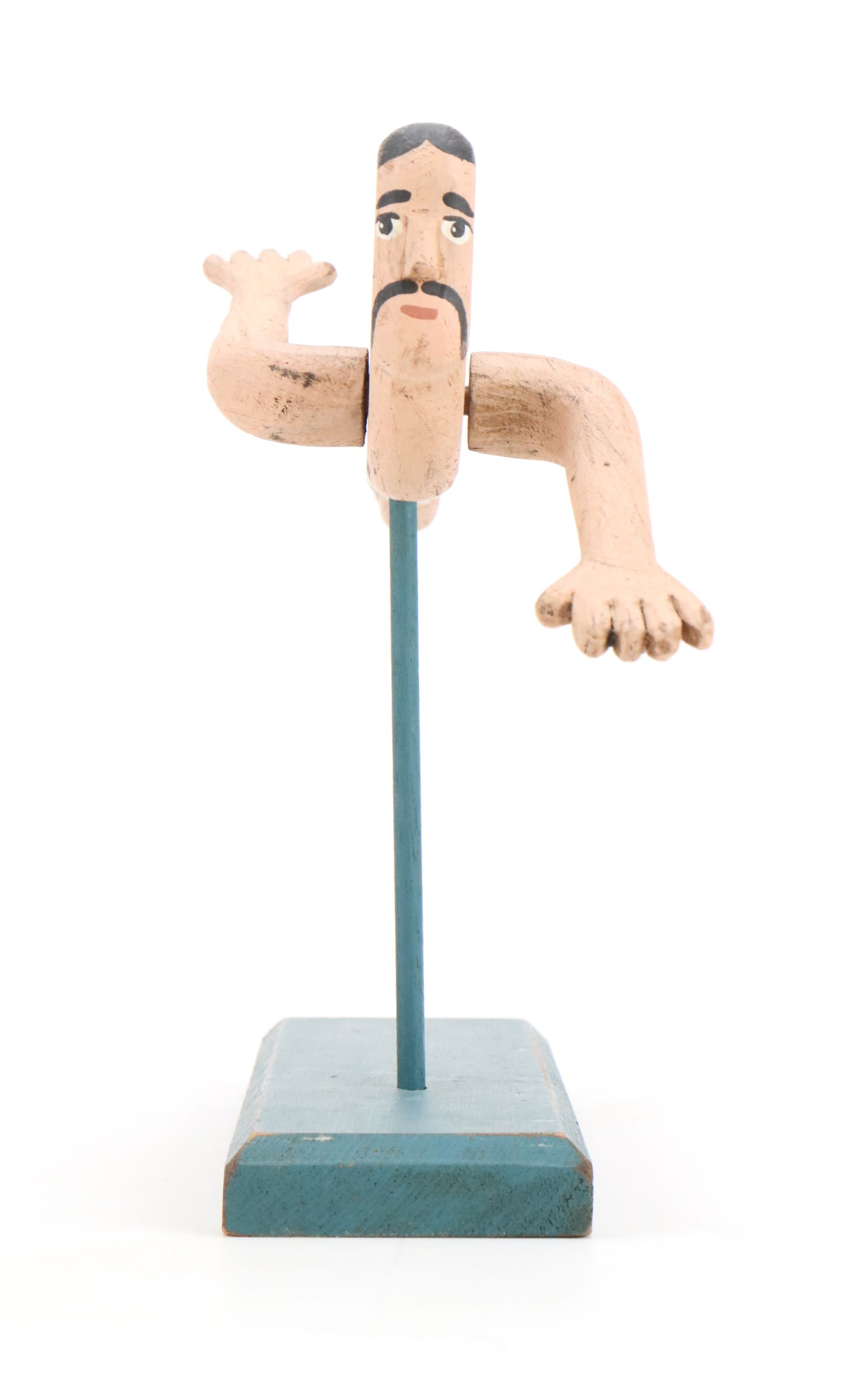 Folk Art Hand-Painted Early 20th Century Style Wood Swimmer