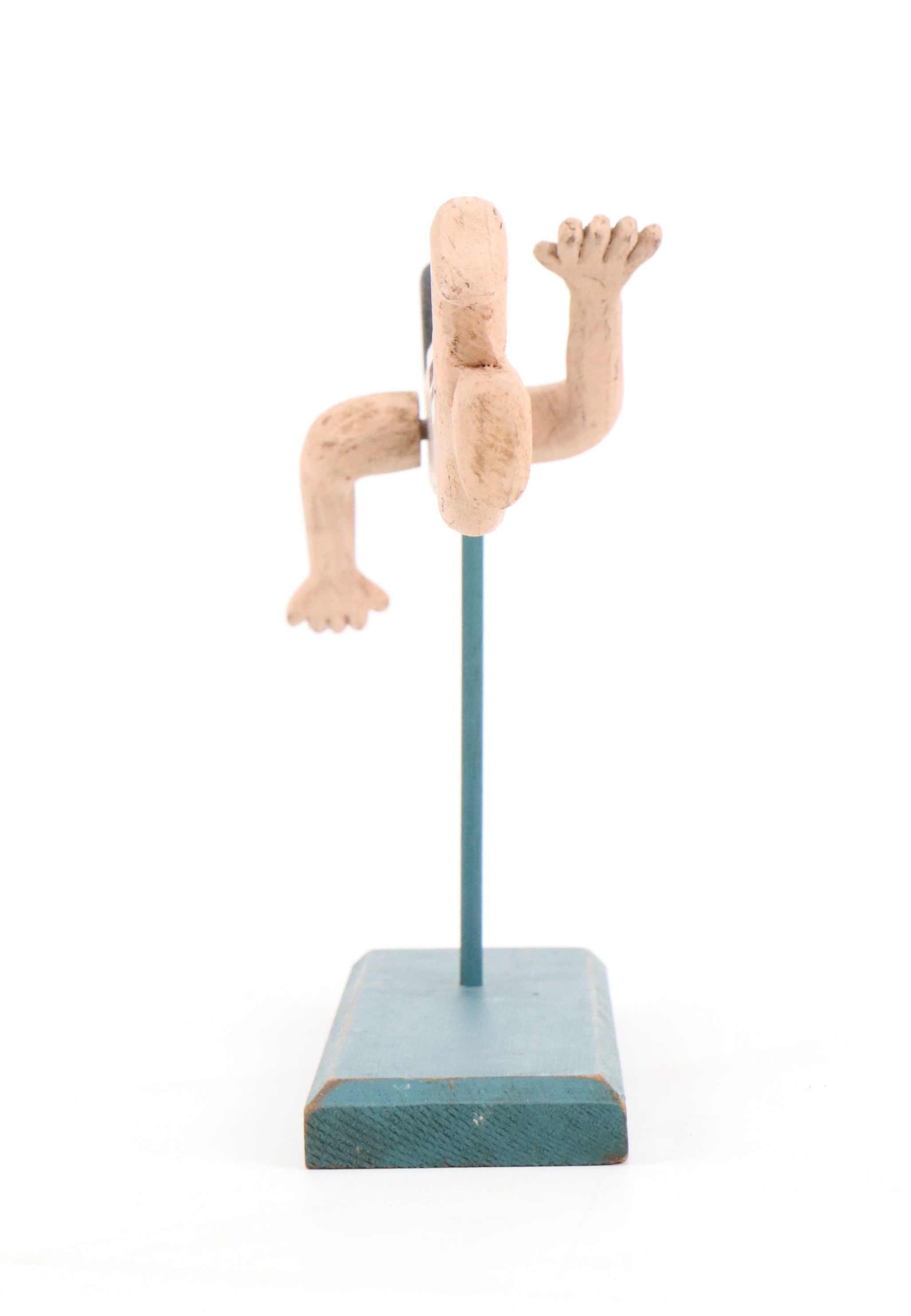 Folk Art Hand-Painted Early 20th Century Style Wood Swimmer