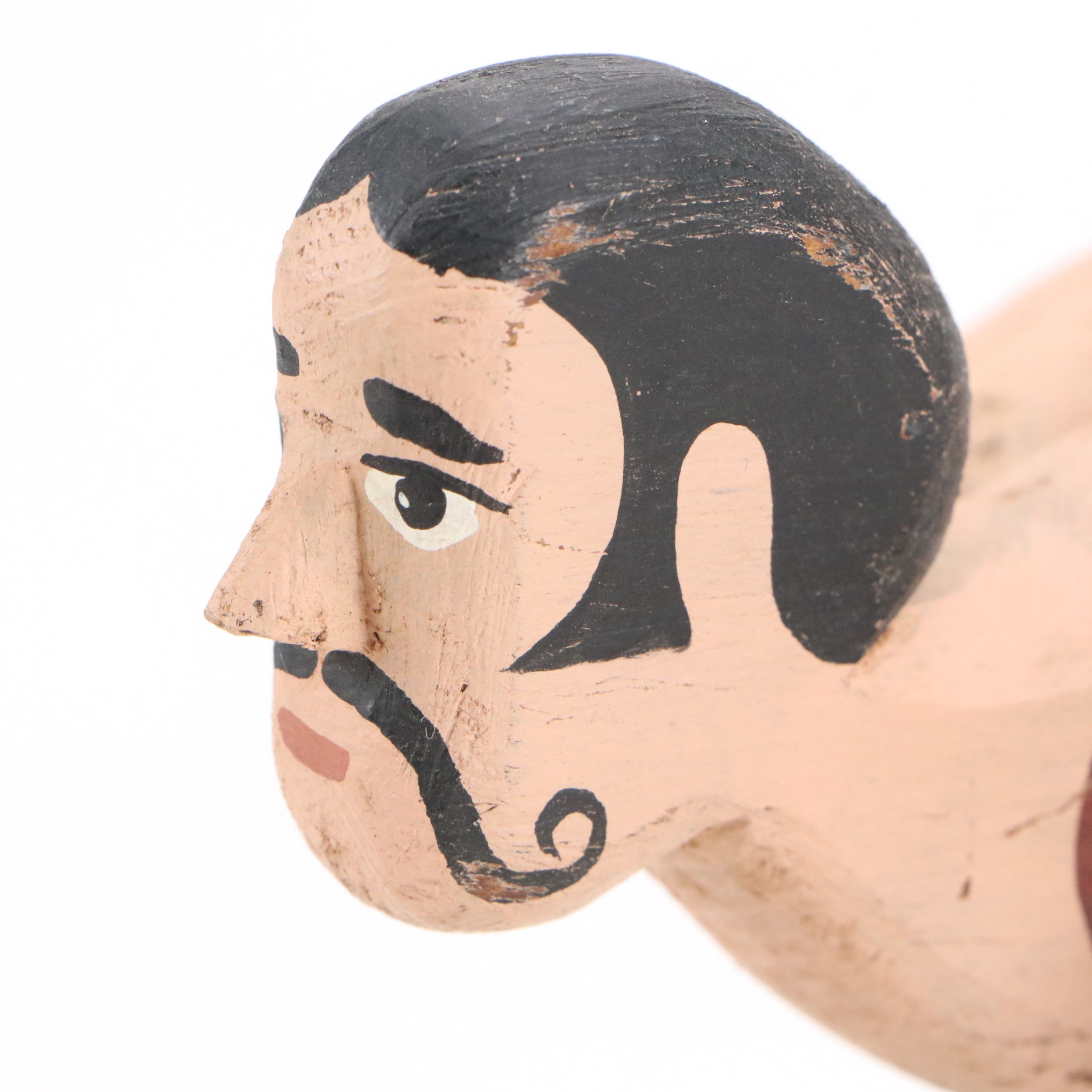 Folk Art Hand-Painted Early 20th Century Style Wood Swimmer