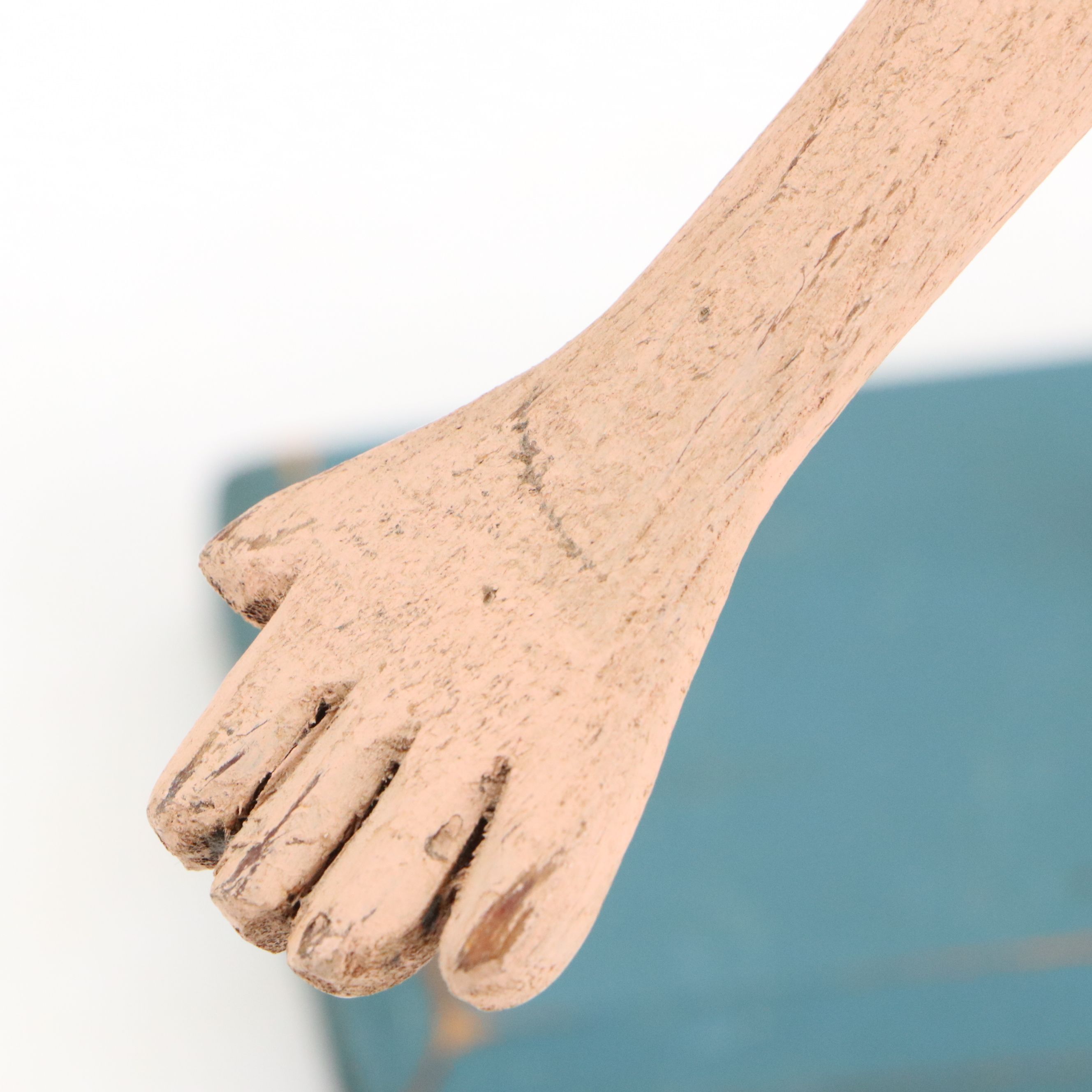 Folk Art Hand-Painted Early 20th Century Style Wood Swimmer