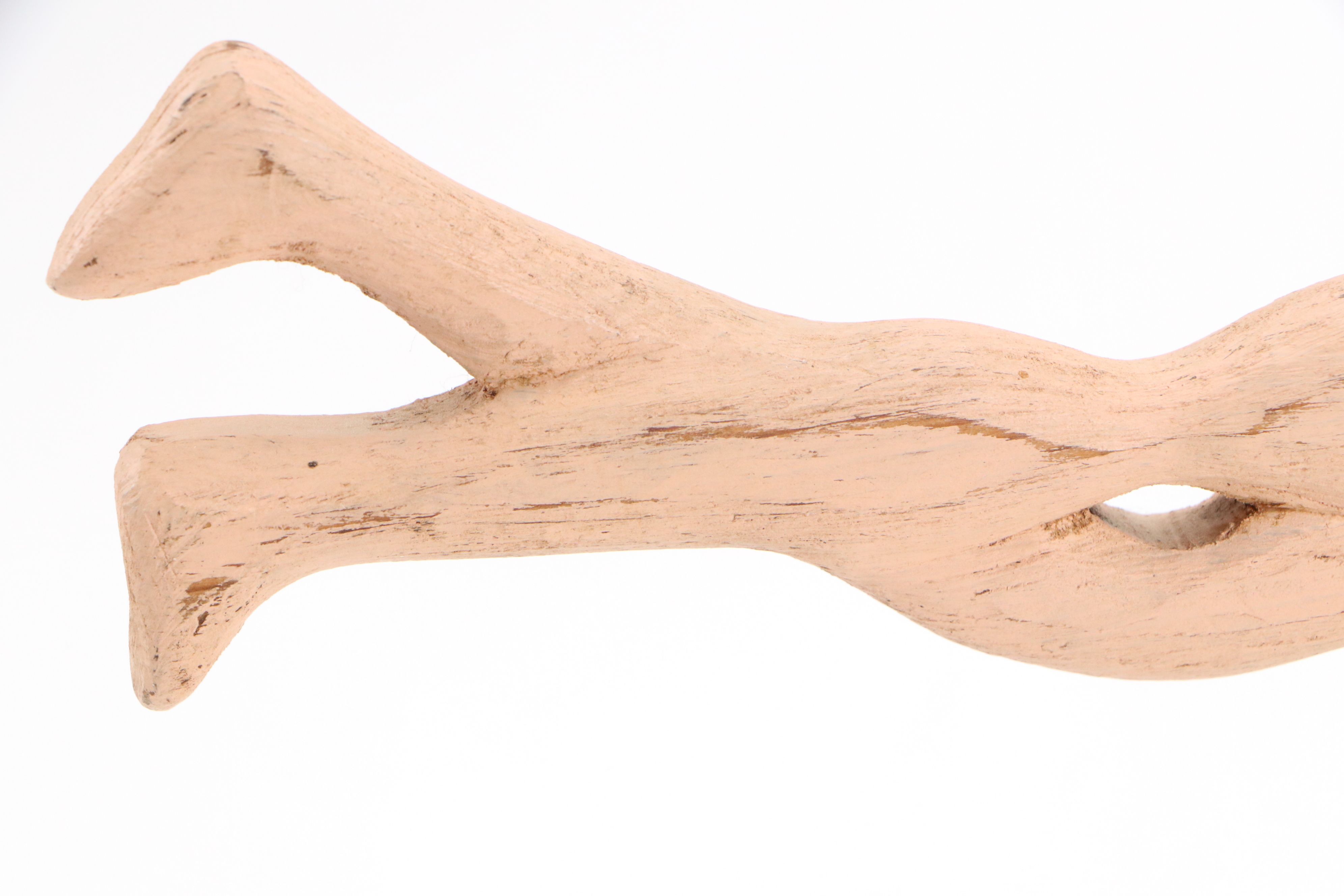 Folk Art Hand-Painted Early 20th Century Style Wood Swimmer