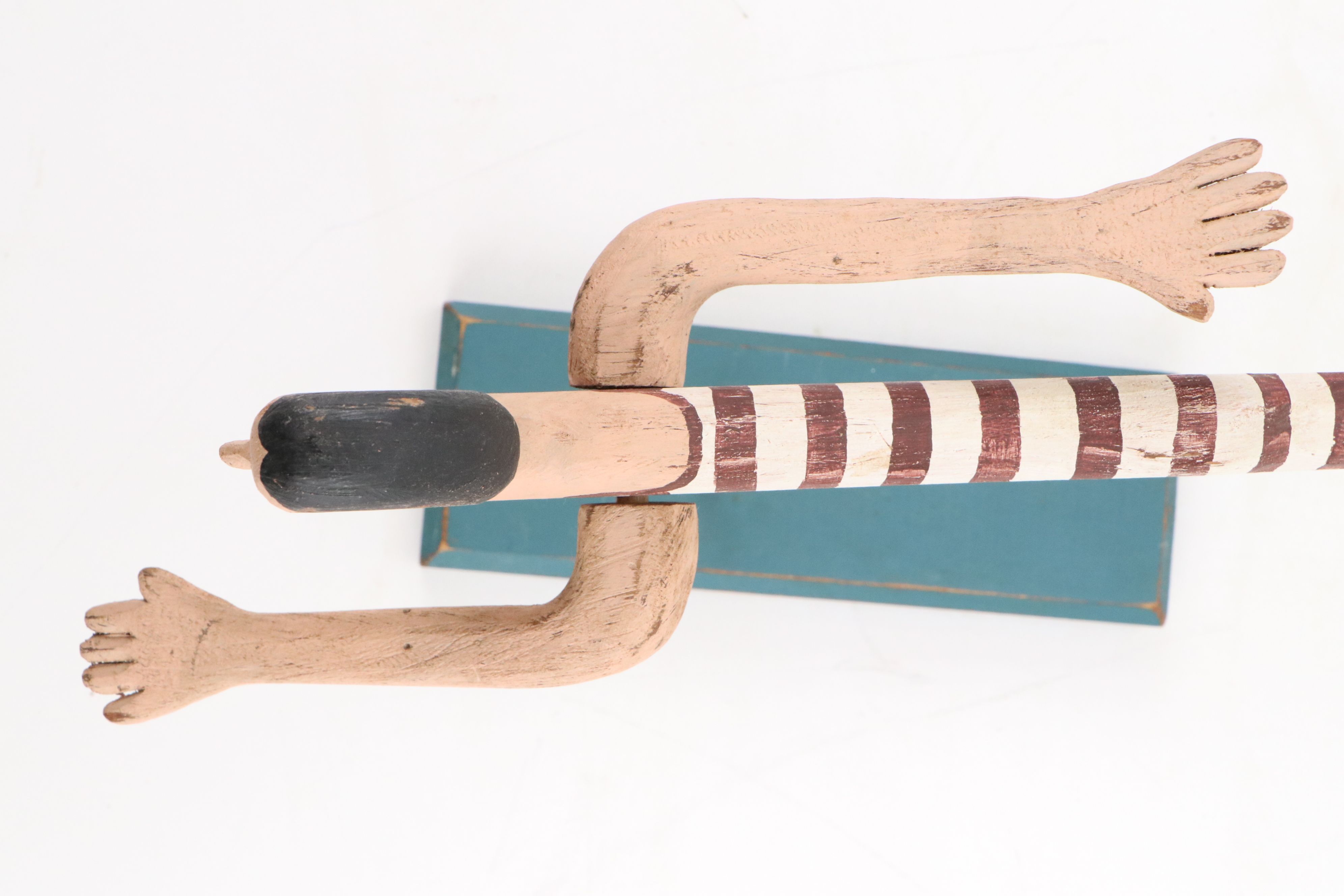 Folk Art Hand-Painted Early 20th Century Style Wood Swimmer