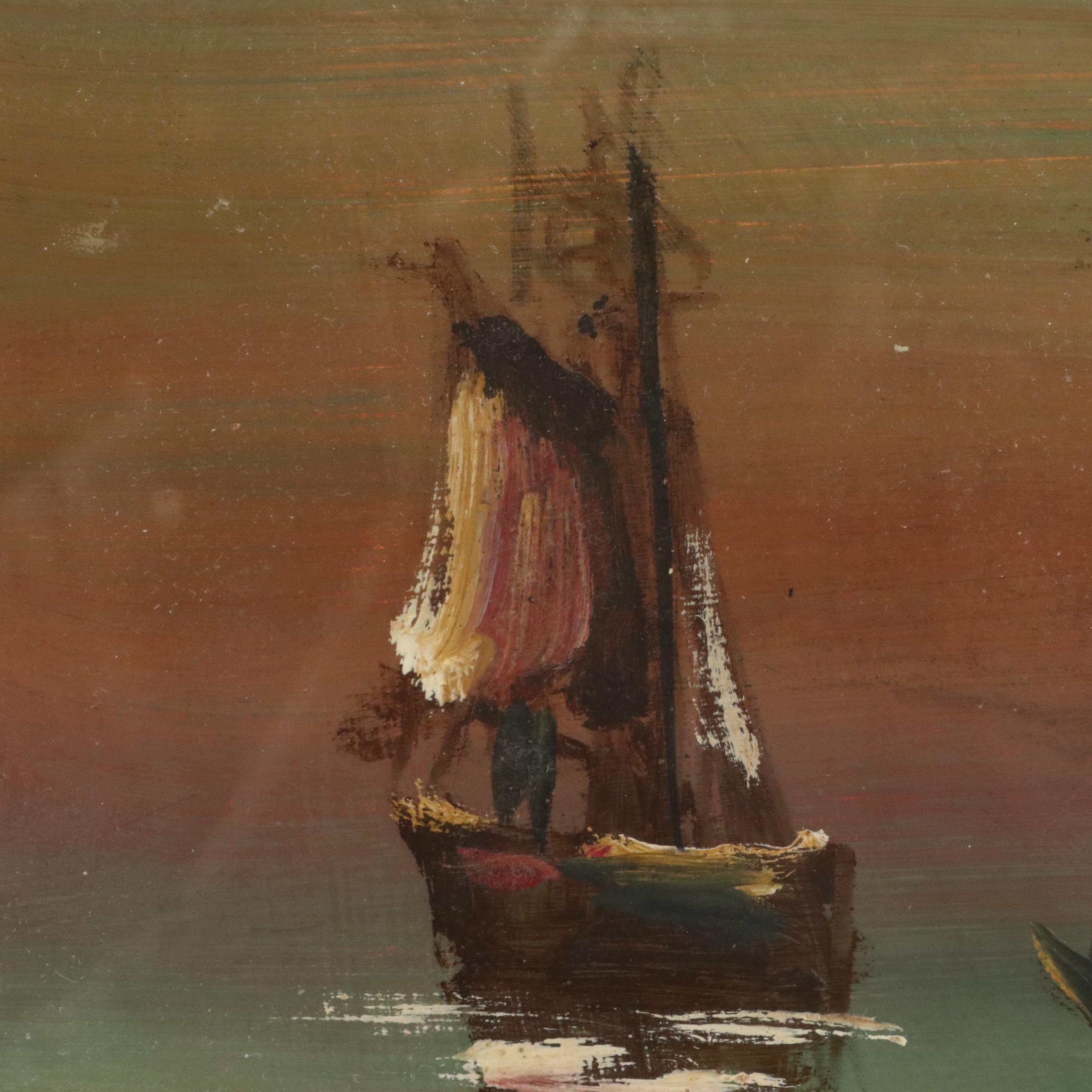 Stylized Maritime Oil Painting "Feluccas on the Nile"