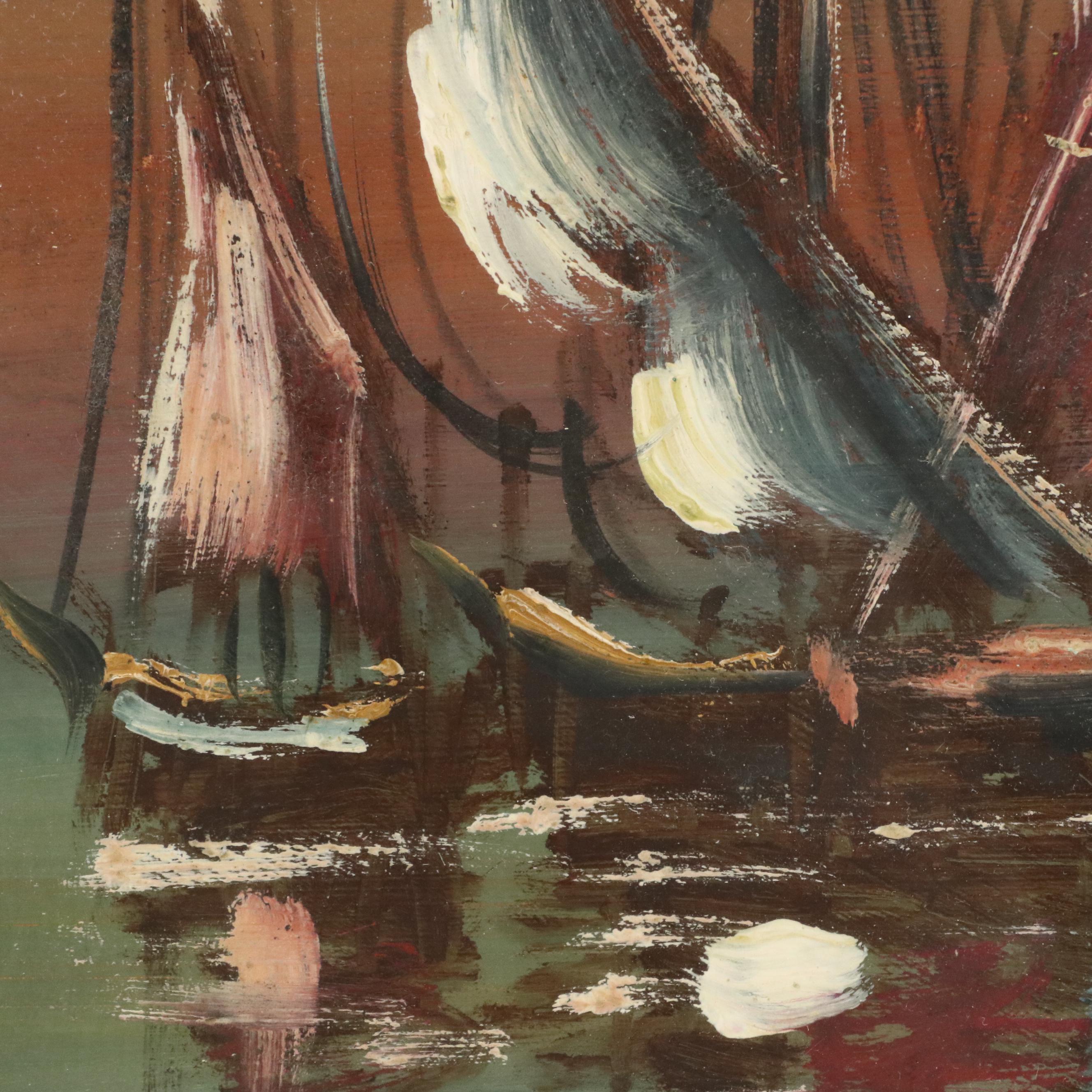 Stylized Maritime Oil Painting "Feluccas on the Nile"