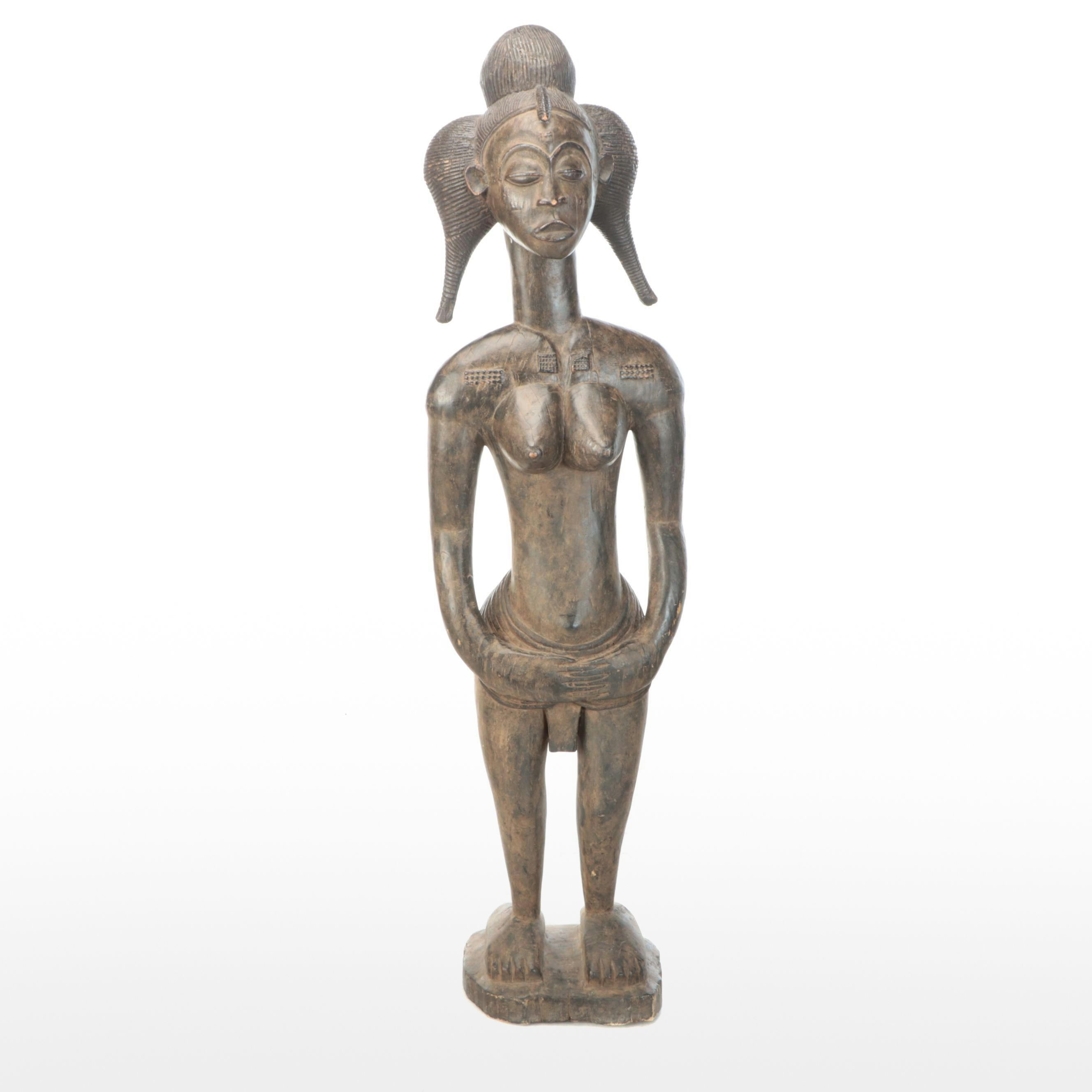 Baule Style Carved Wood Fertility Figure