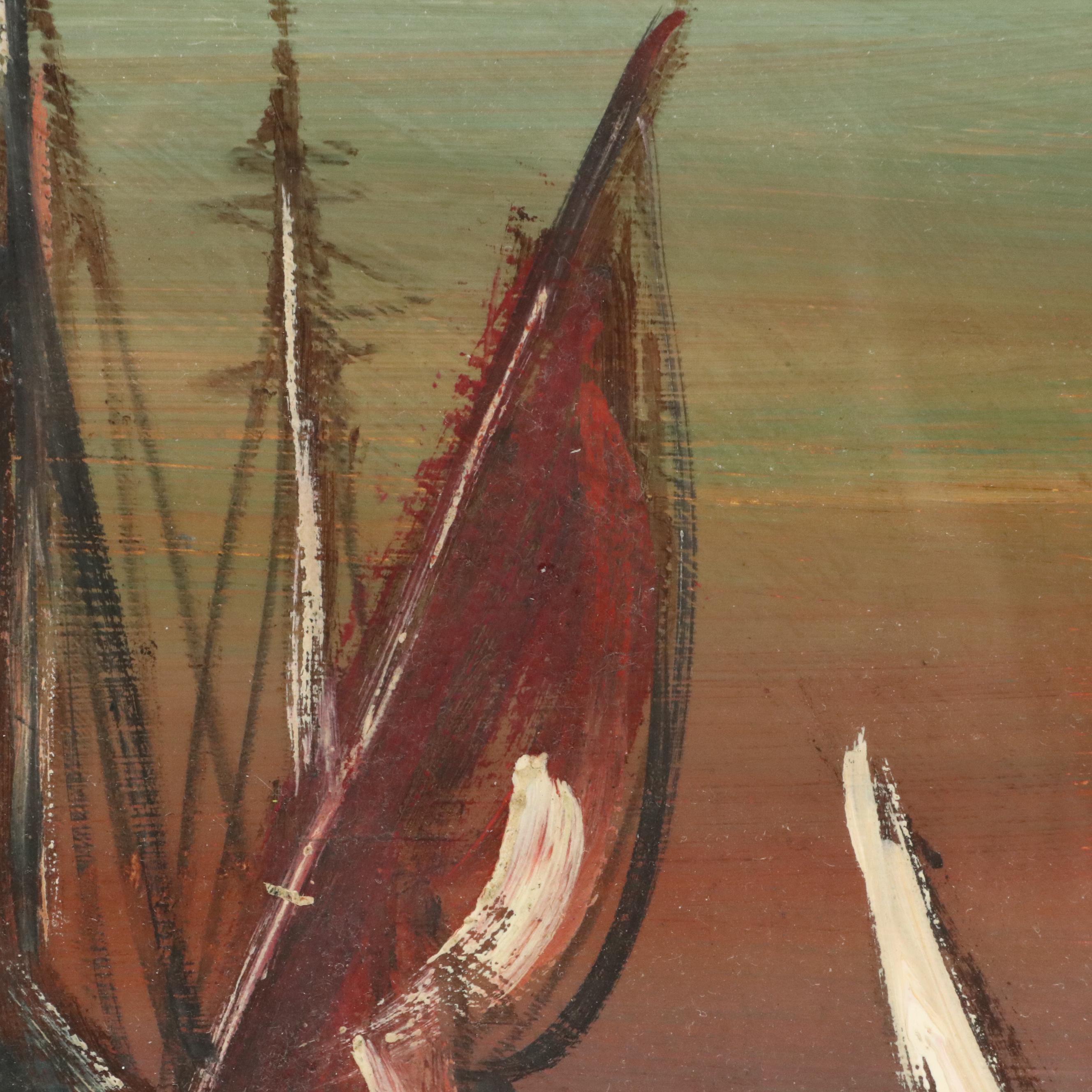 Stylized Maritime Oil Painting "Feluccas on the Nile"