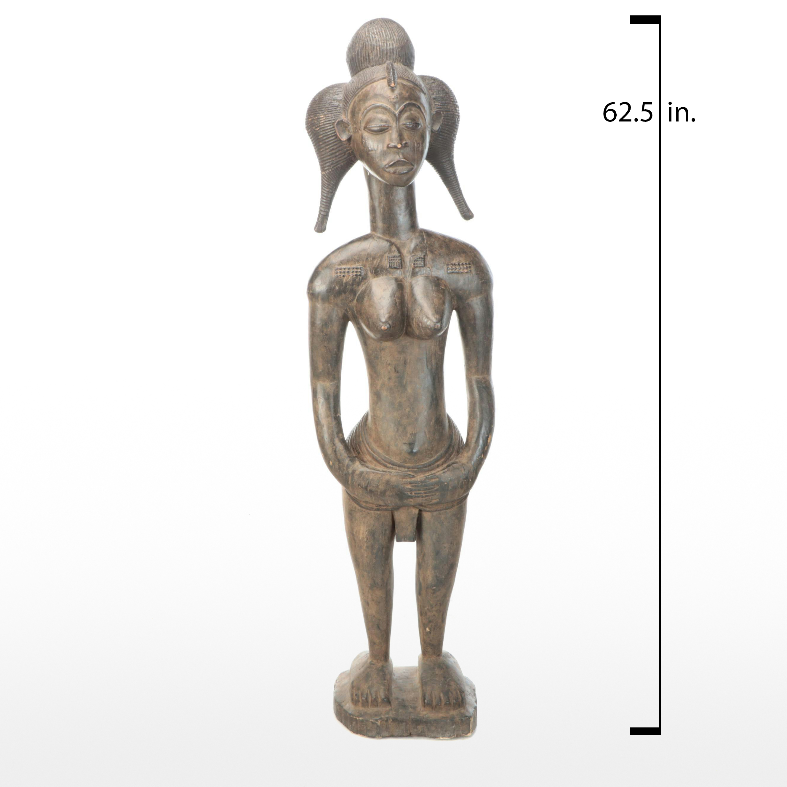 Baule Style Carved Wood Fertility Figure