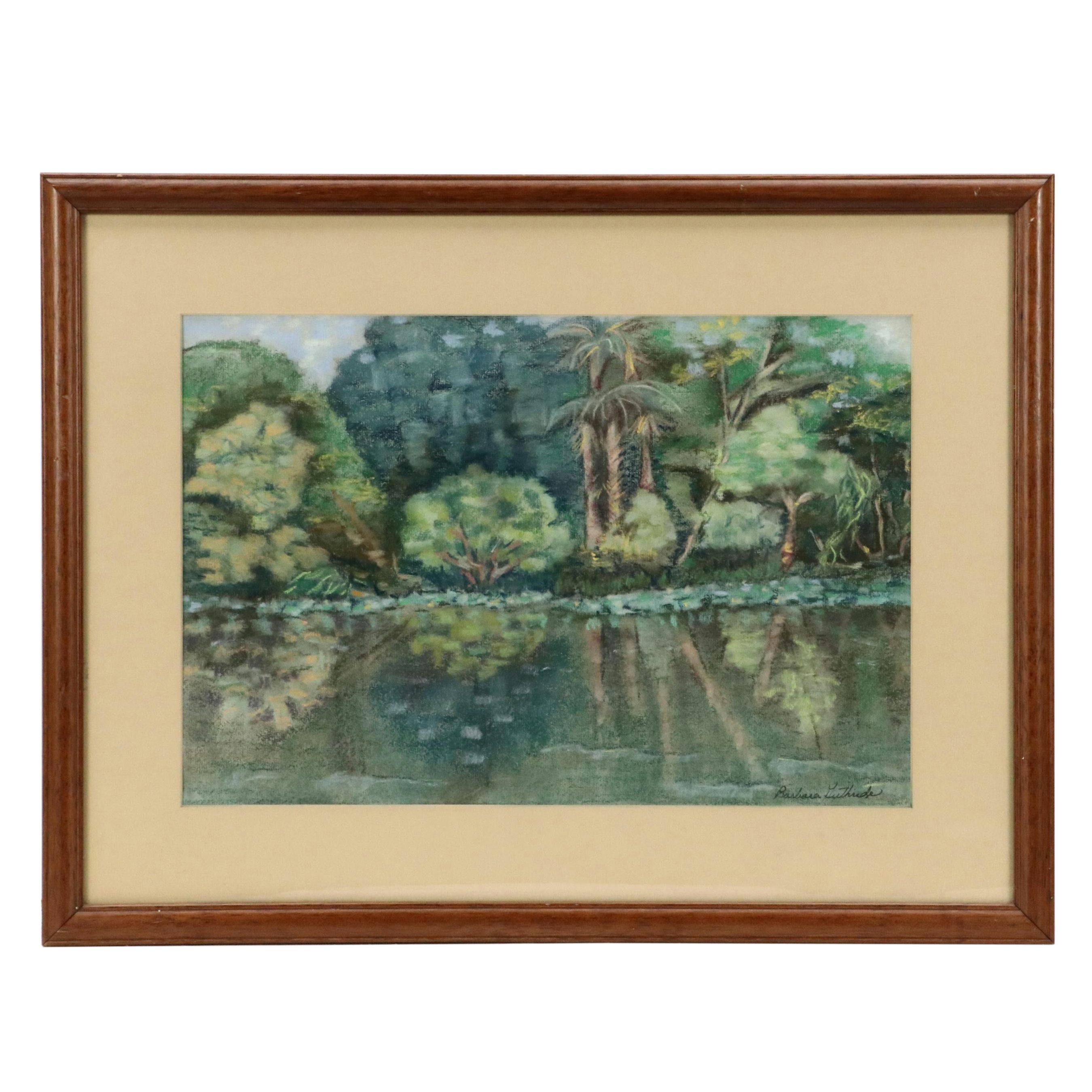 Barbara Guthridge Landscape Pastel Drawing with River