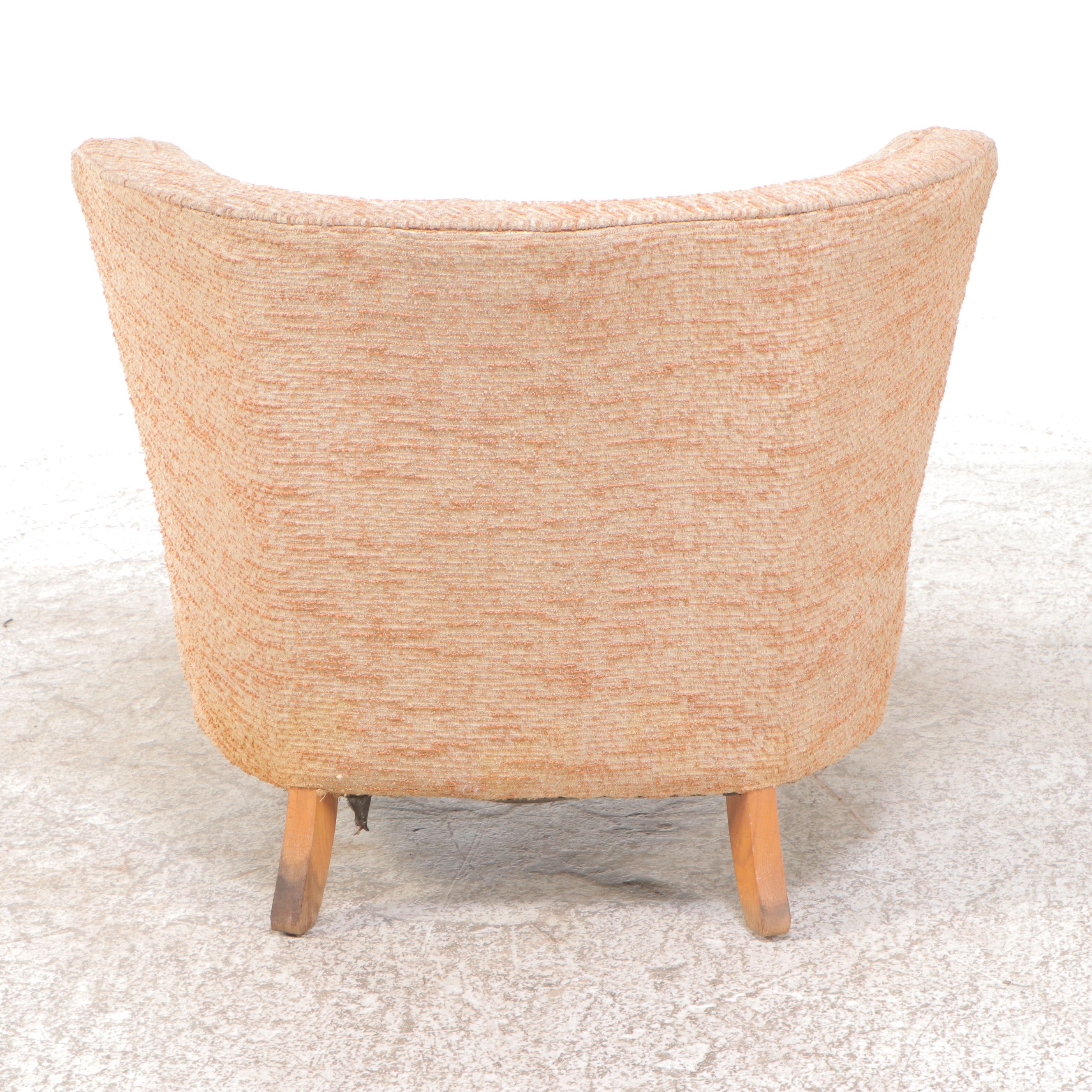 Swenson Mid Century Modern Upholstered Slipper Chair