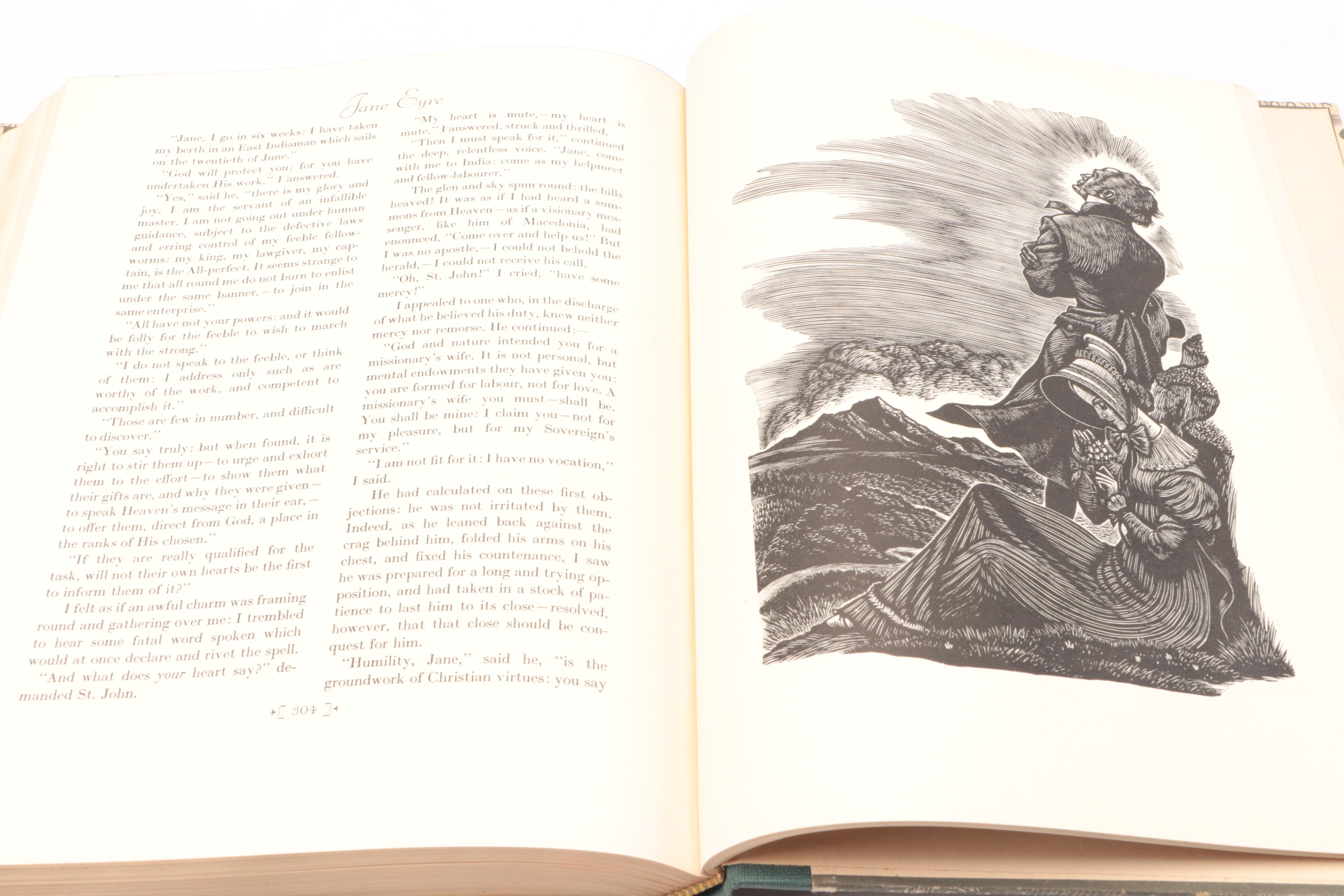Fritz Eichenberg Illustrated "Wuthering Heights" and "Jane Eyre" Book Set, 1943