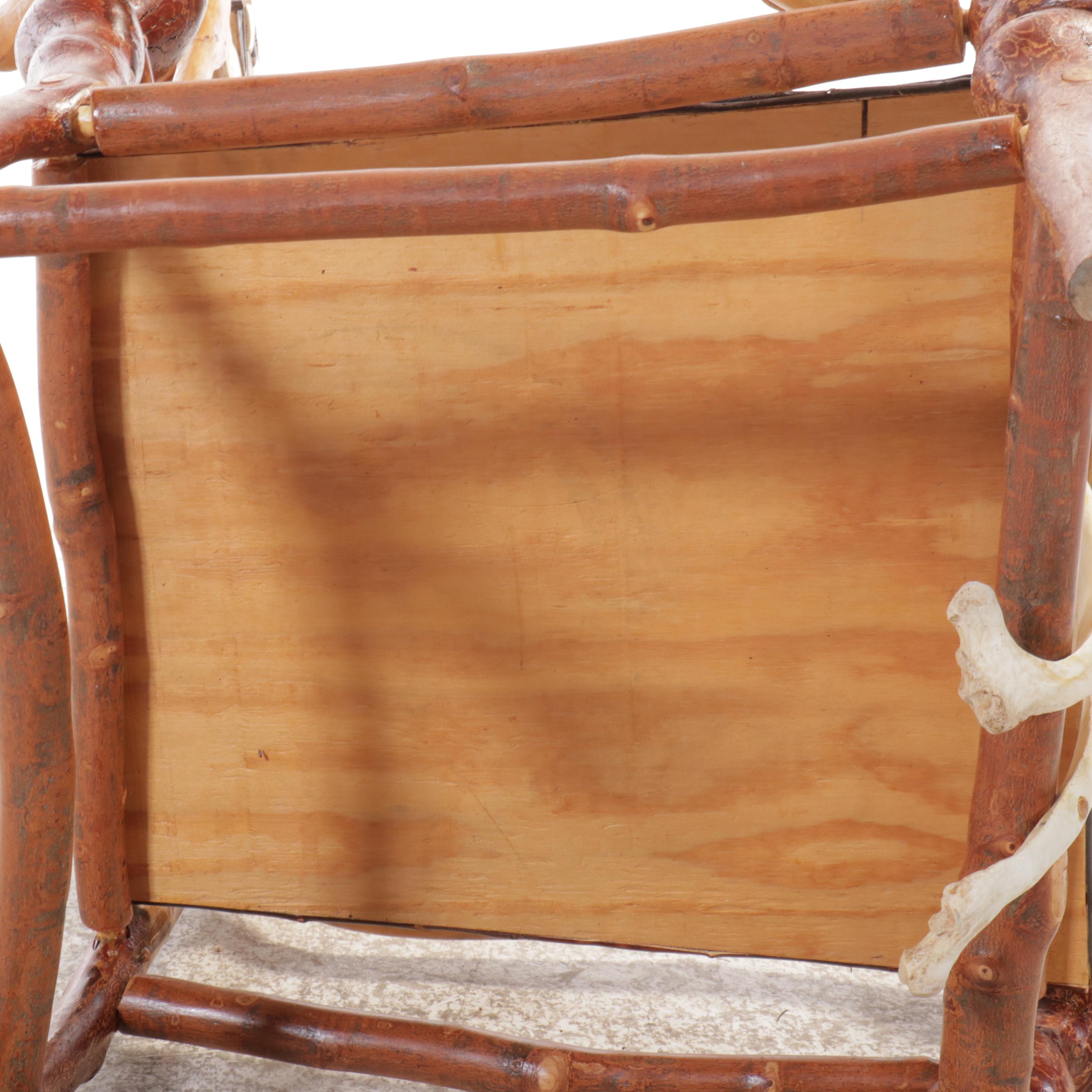 Robert Beaven Adirondack Style Root Wood Armchair with Jaw Bone Accents