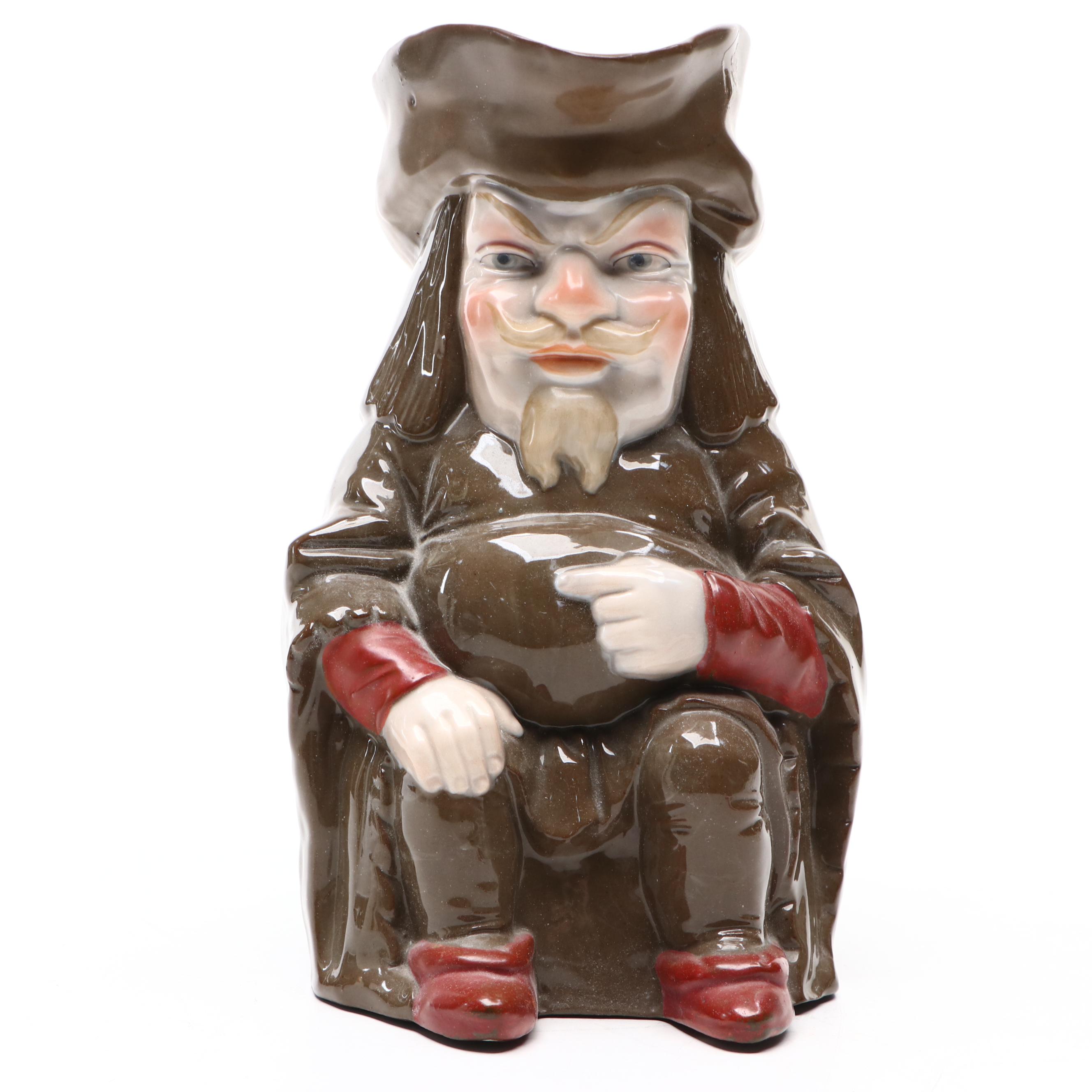 German Porcelain Falstaff Toby Jug, Late 19th/Early 20th Century