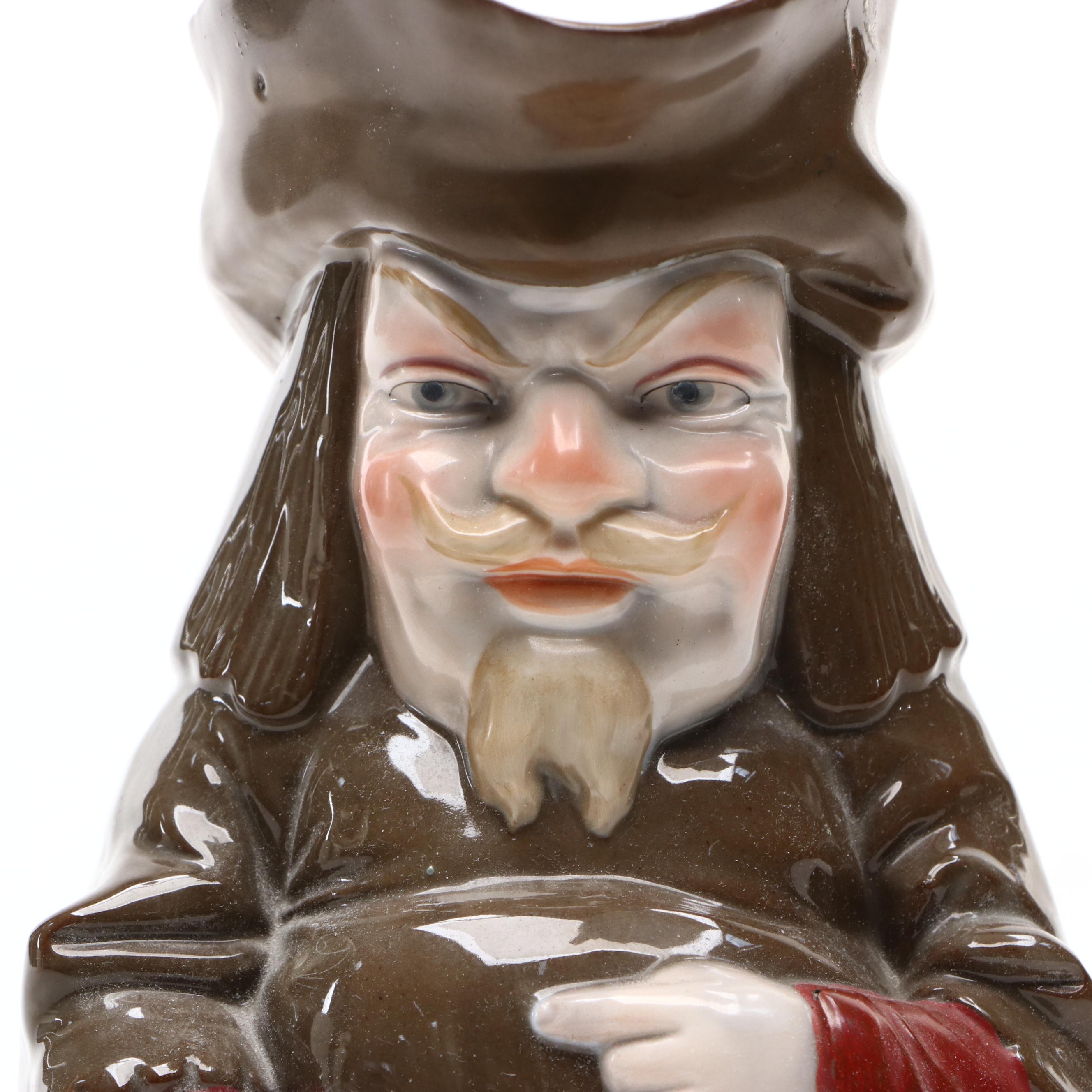 German Porcelain Falstaff Toby Jug, Late 19th/Early 20th Century