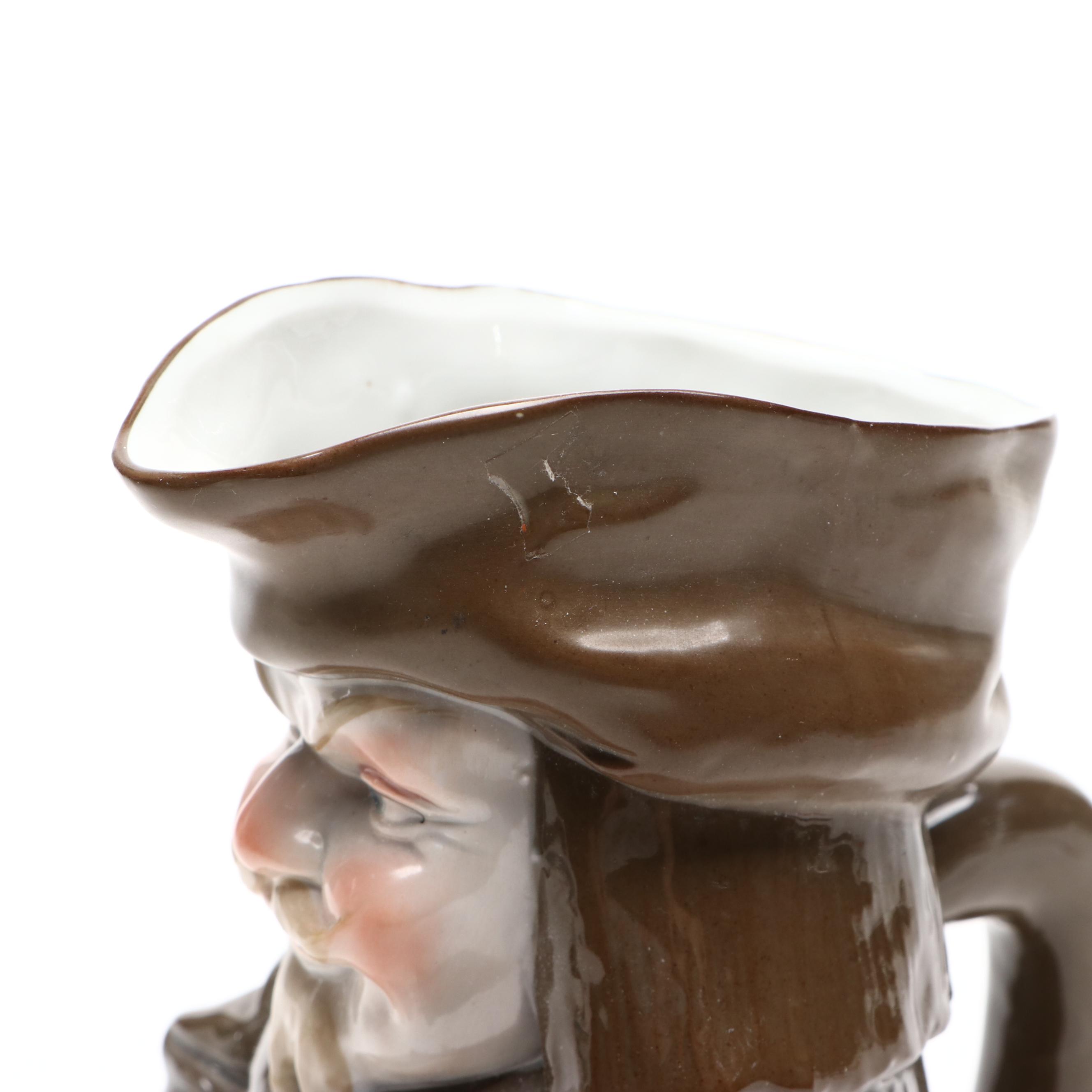 German Porcelain Falstaff Toby Jug, Late 19th/Early 20th Century