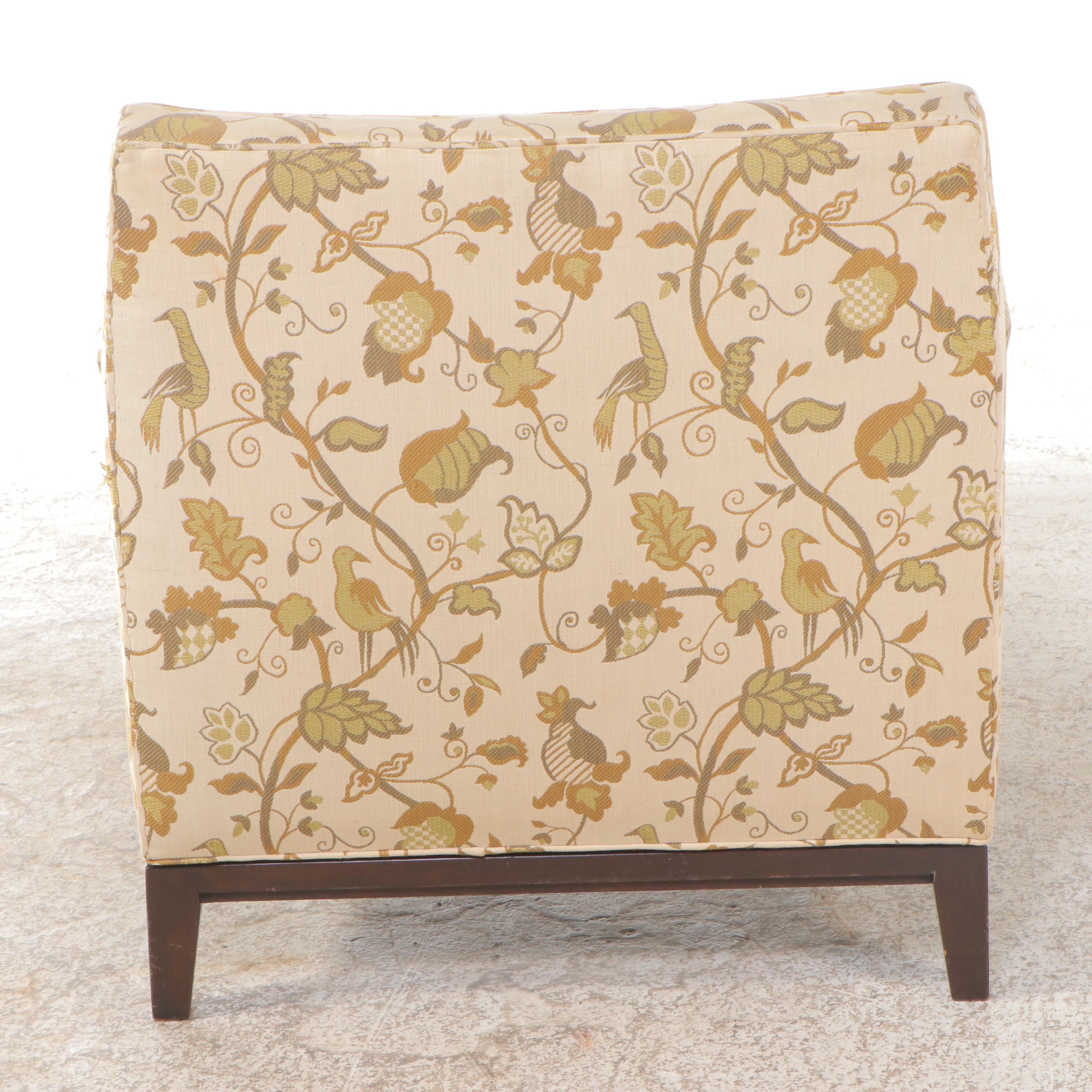 Edward Wormley for Dunbar Mid Century Modern Floral Upholstered Club Chair