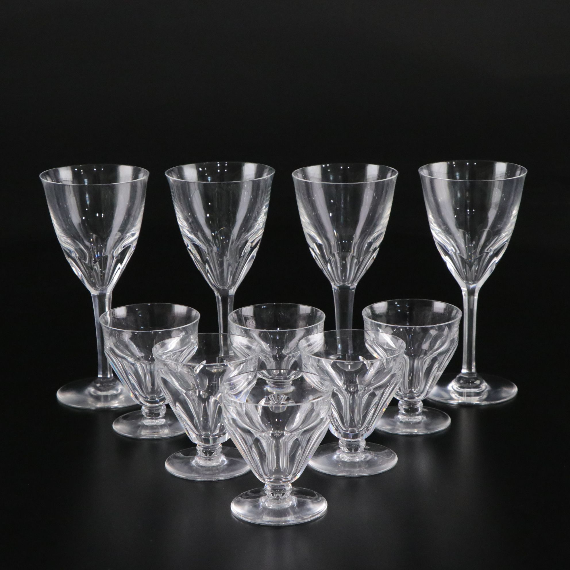 Baccarat "Genova" Crystal Claret Wine & Cordial Glasses