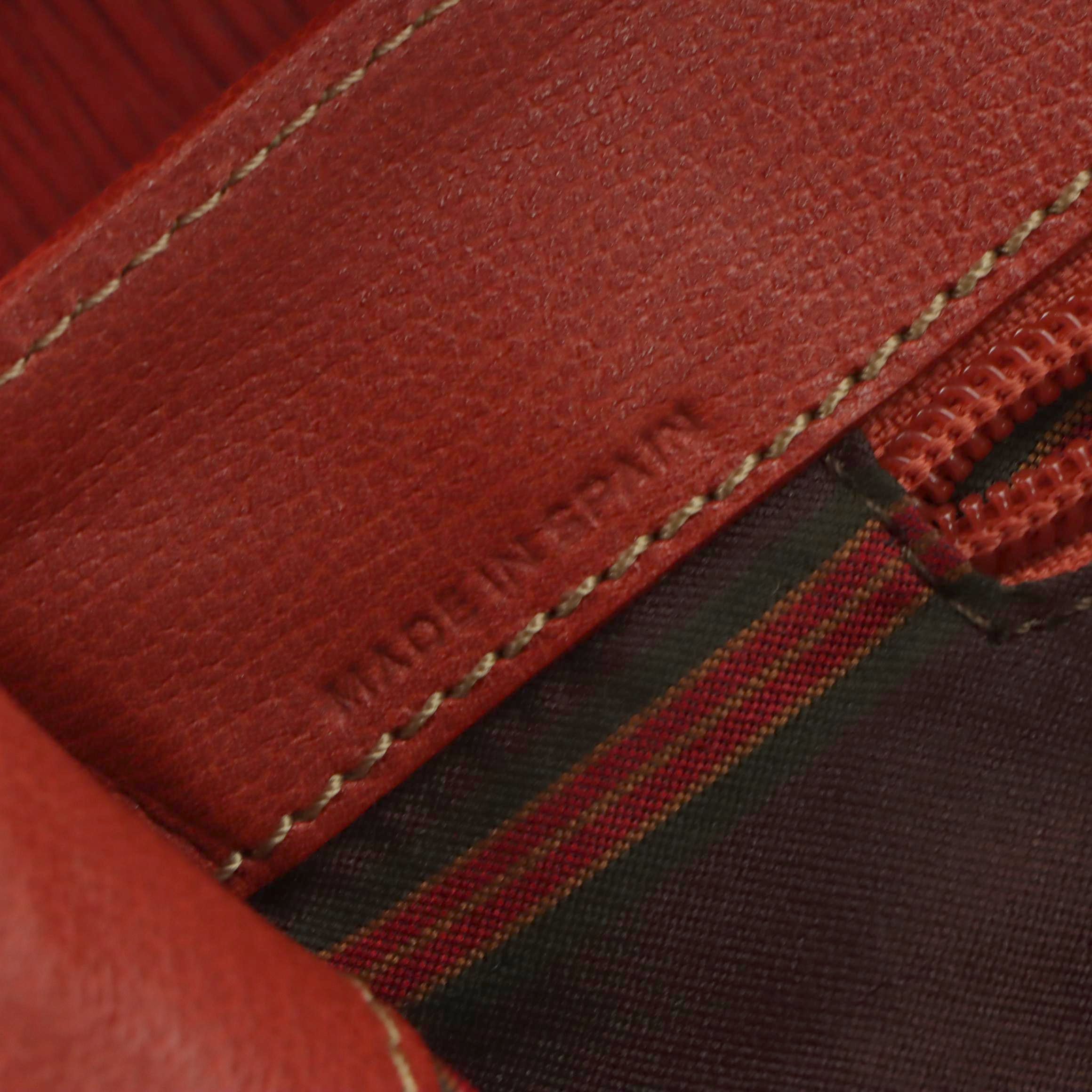 Loewe Velazquez Shoulder Bag Orange Textured Suede and Leather