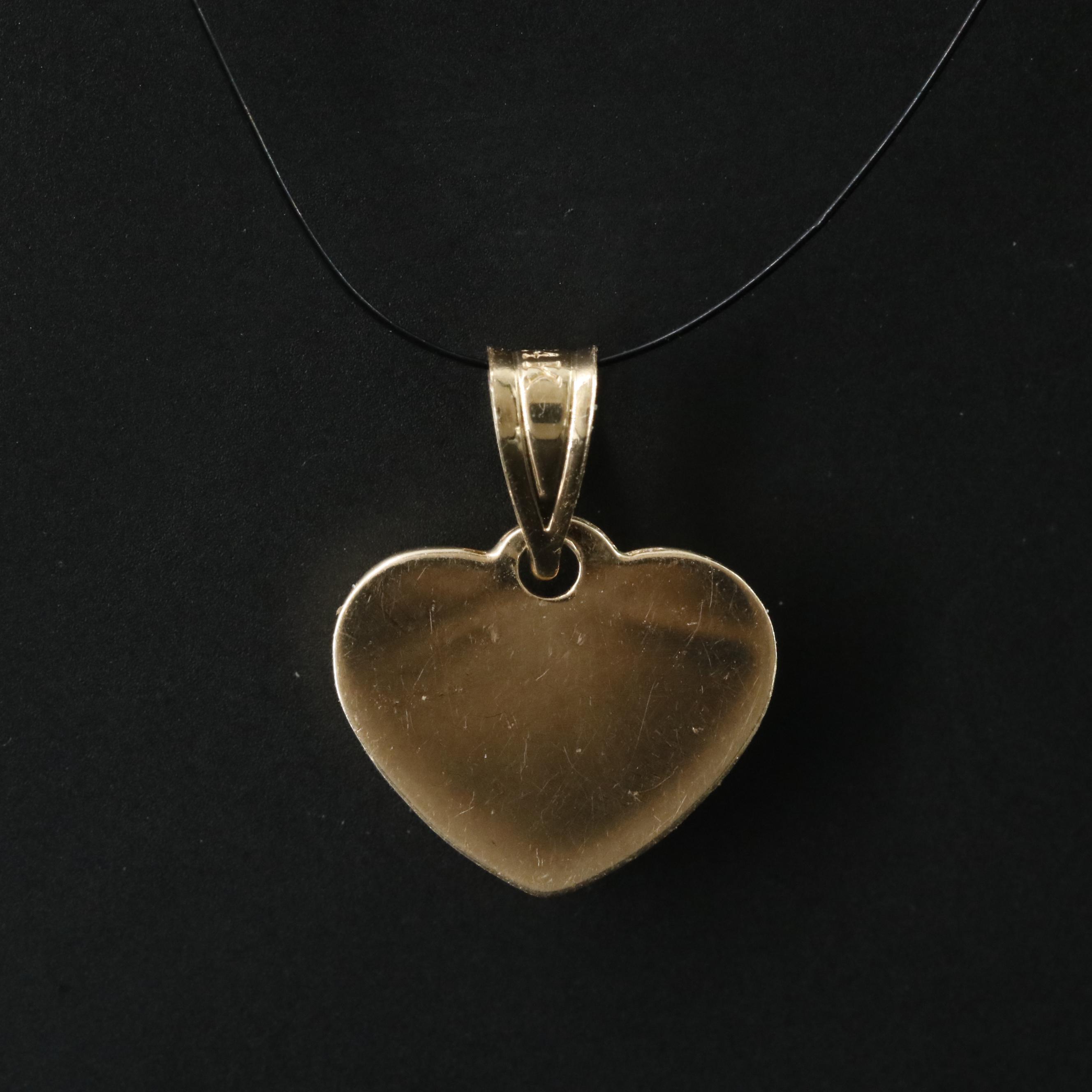 Michael Anthony 14K Two-Tone Diamond-Cut Style Heart Pendant