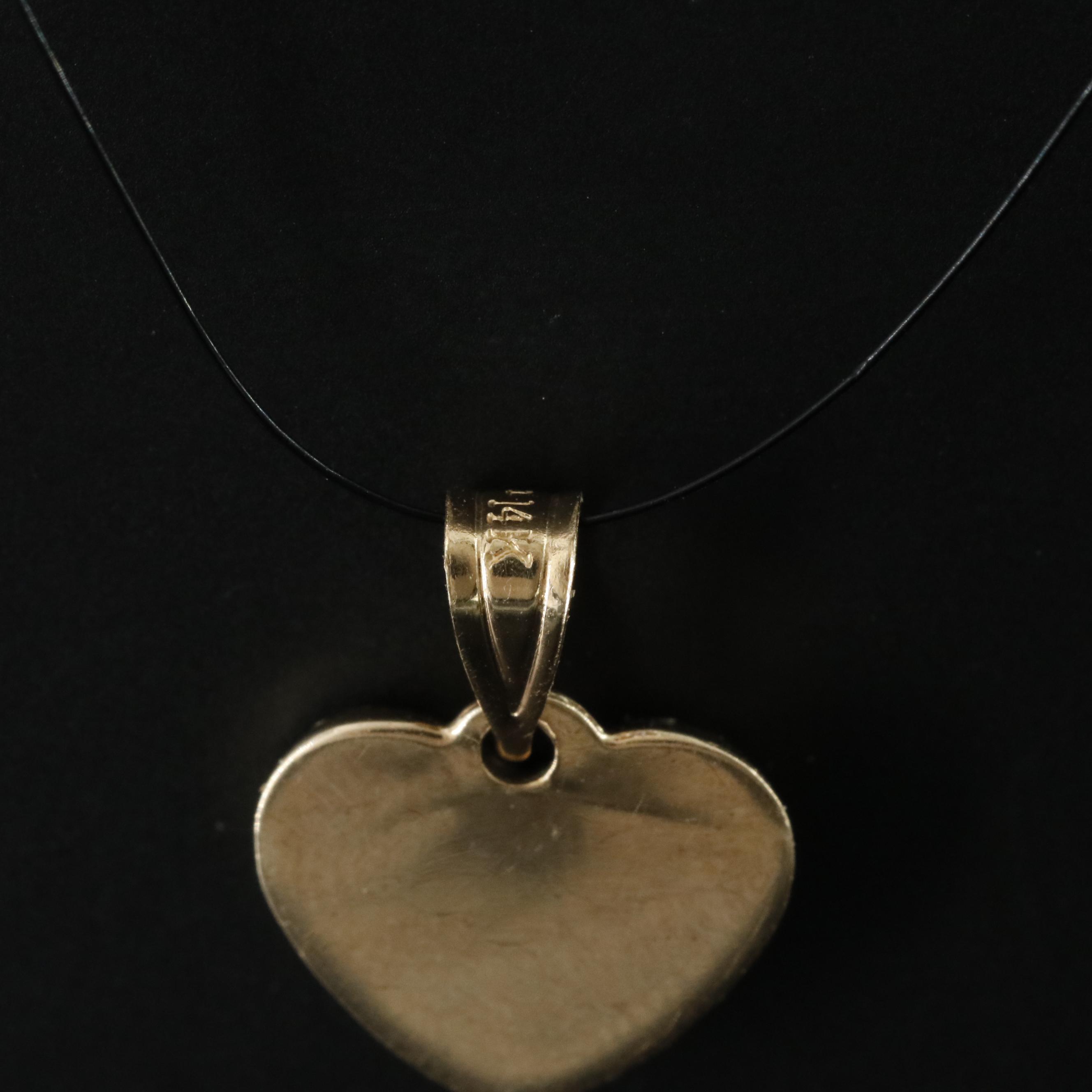 Michael Anthony 14K Two-Tone Diamond-Cut Style Heart Pendant