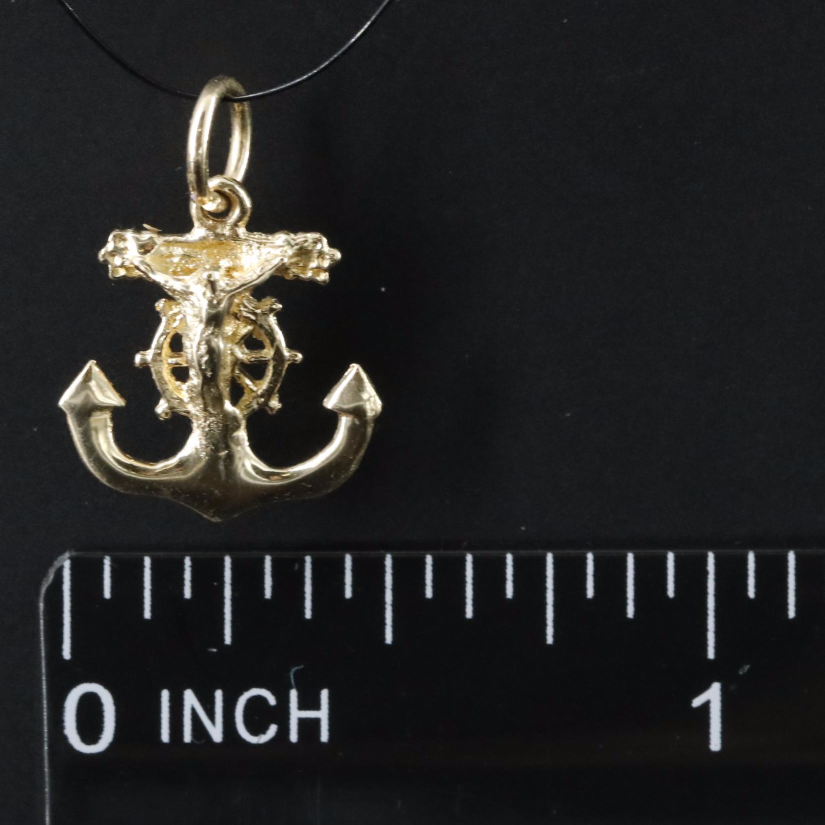 14K Mariner's Cross Charm Pendant