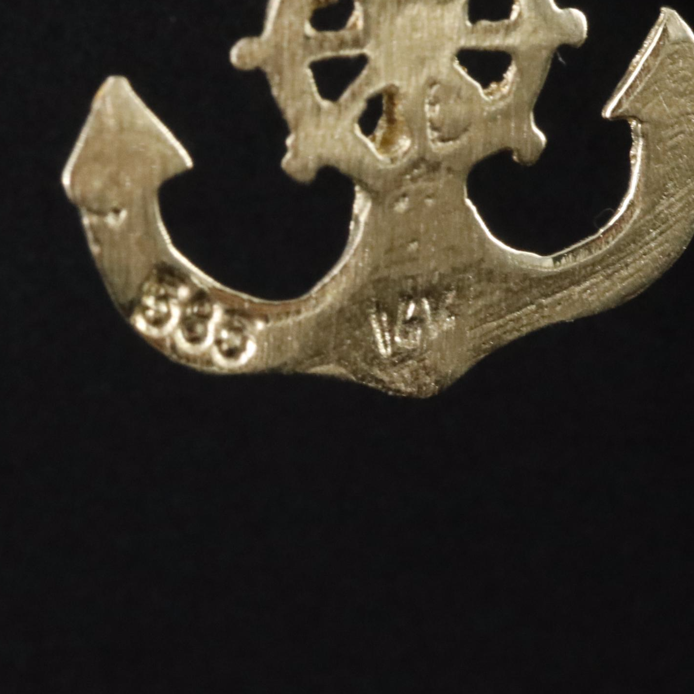 14K Mariner's Cross Charm Pendant