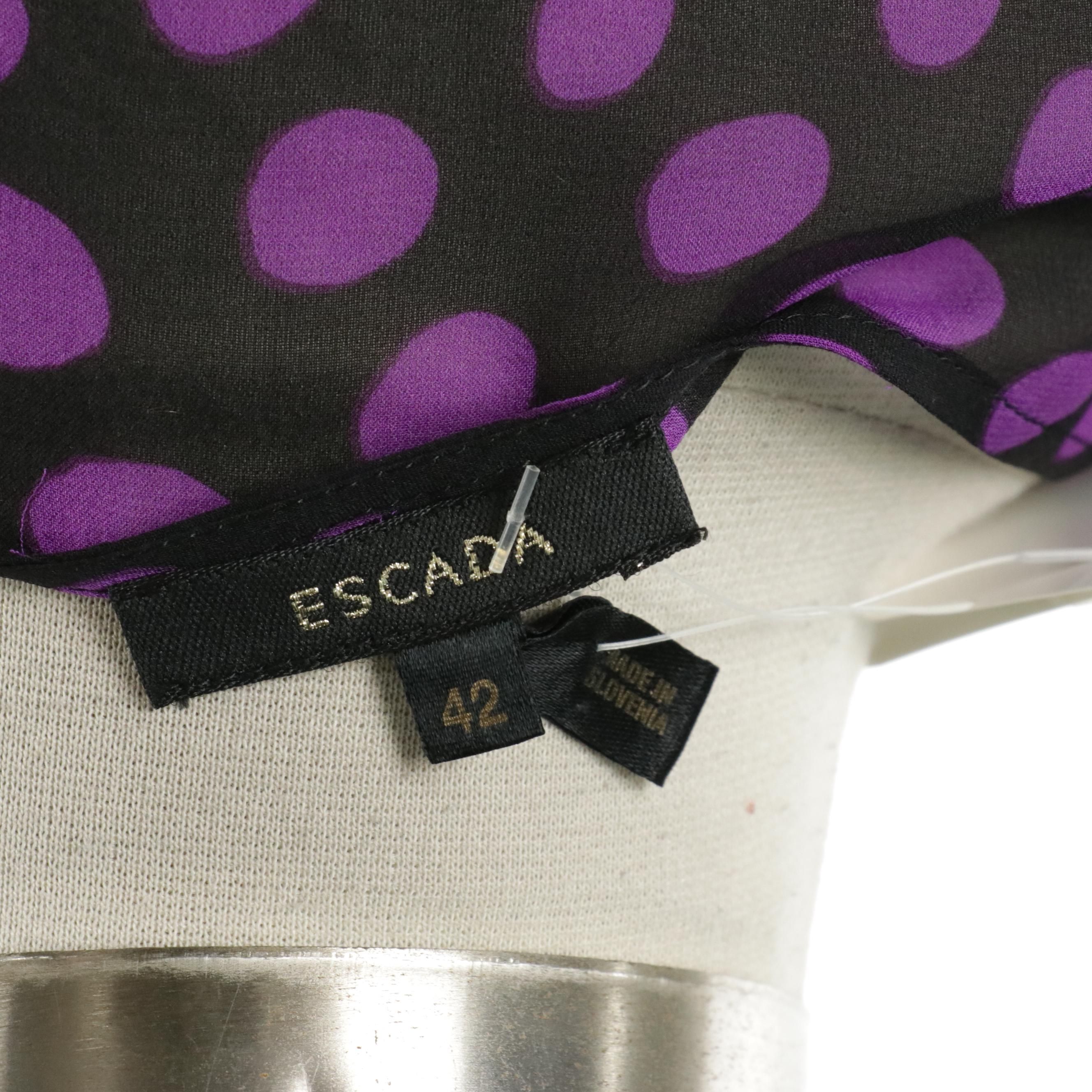 Escada Ruffled Silk Blouse with Tags and Mongolian Cashmere Two-Button Jacket