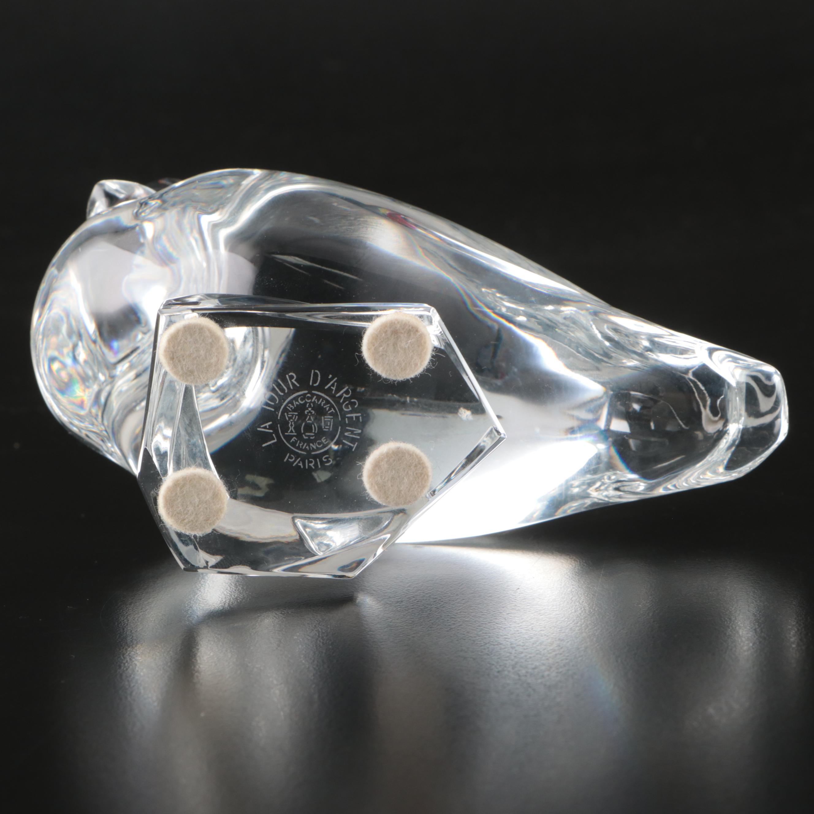 Baccarat for La Tour d'Argent Crystal Duck Figurine