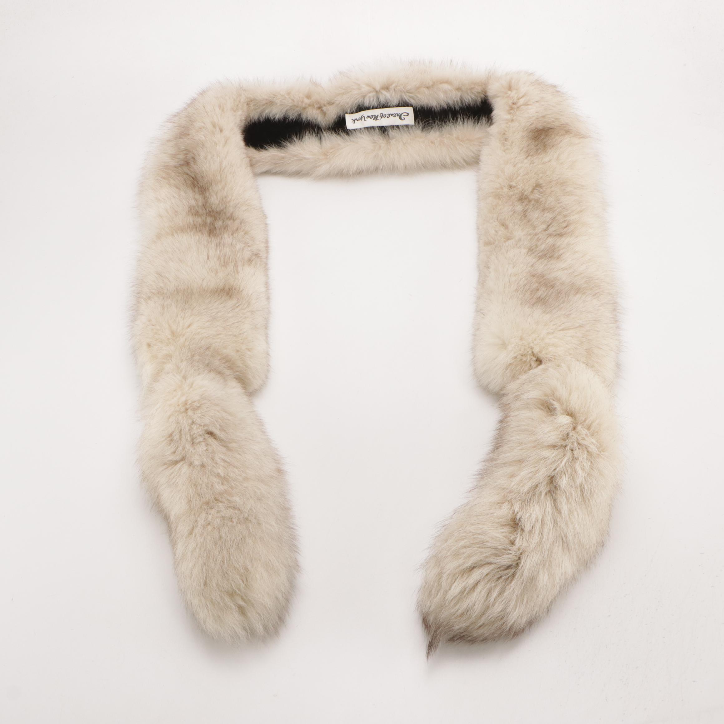 Fox Fur and Tail Scarf by Irene of New York