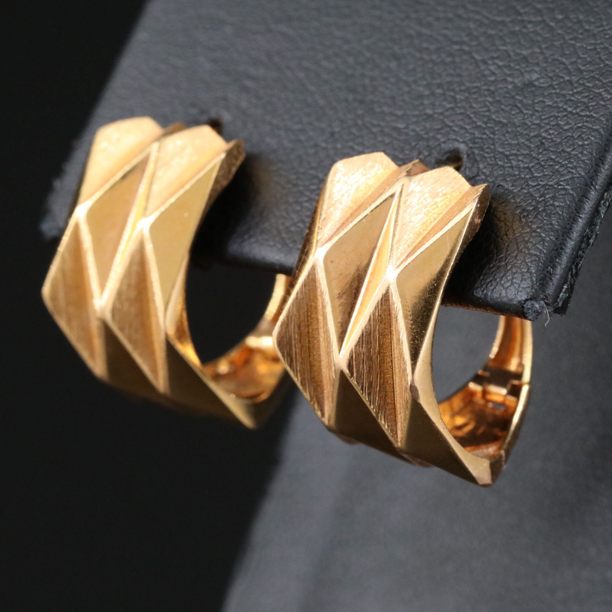 18K Geometric Hoop Earrings