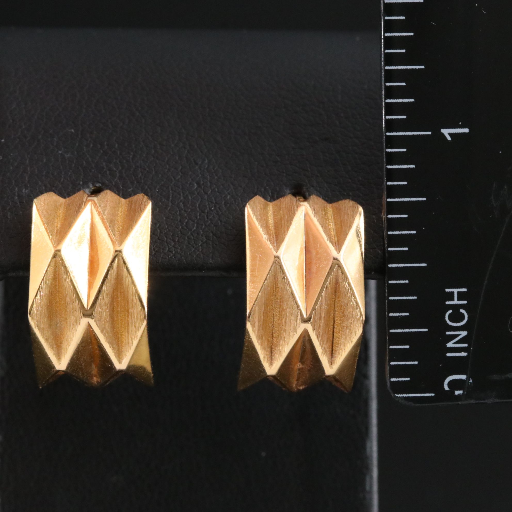 18K Geometric Hoop Earrings