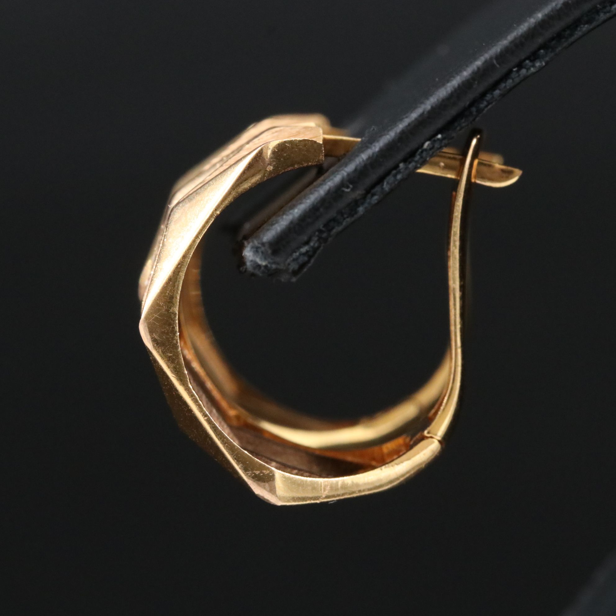18K Geometric Hoop Earrings