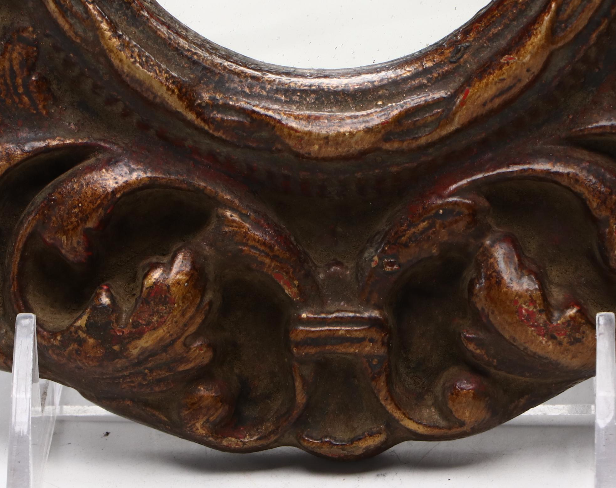 Pair of Italian Baroque Style Gilt Plaster Oval Wall Mirrors