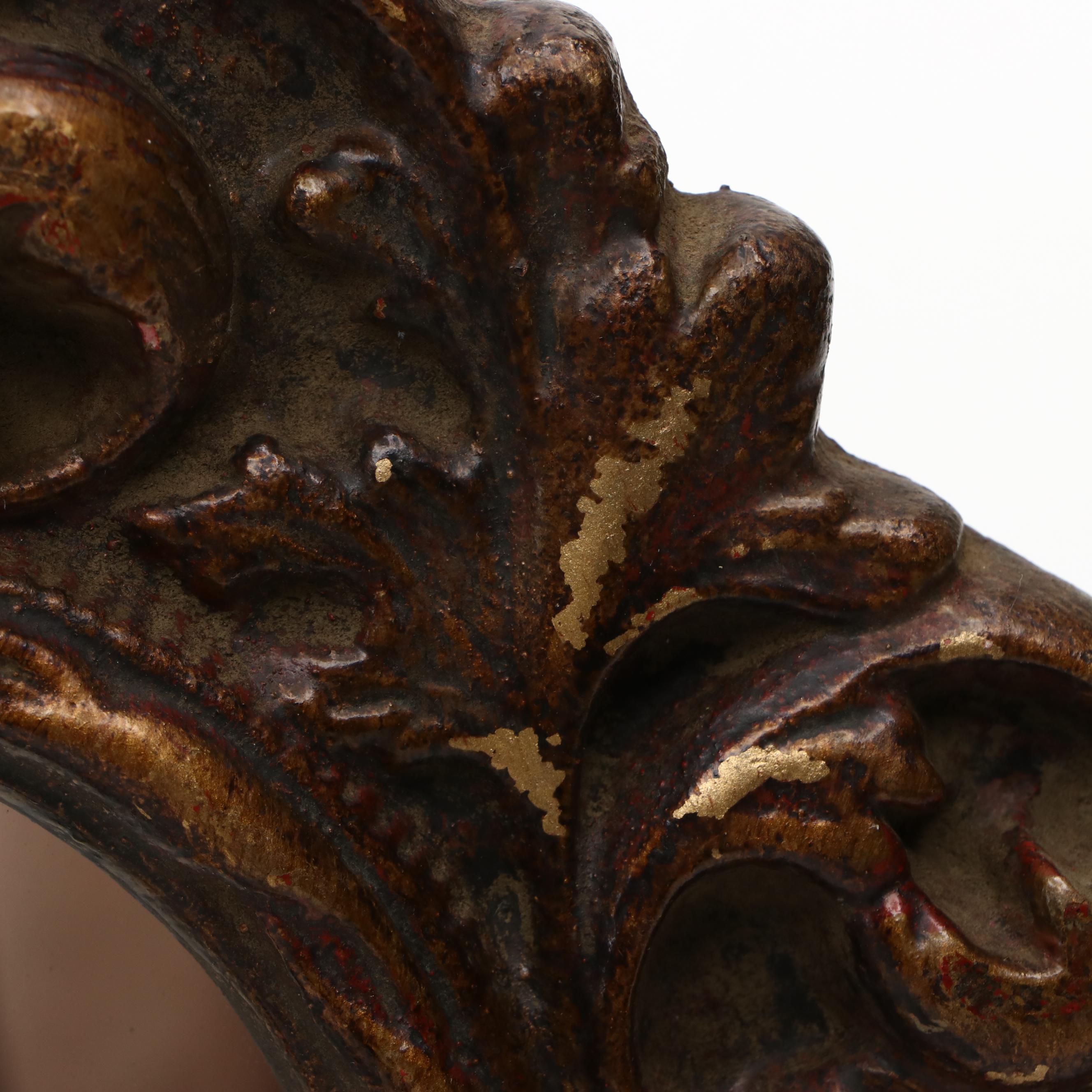 Pair of Italian Baroque Style Gilt Plaster Oval Wall Mirrors