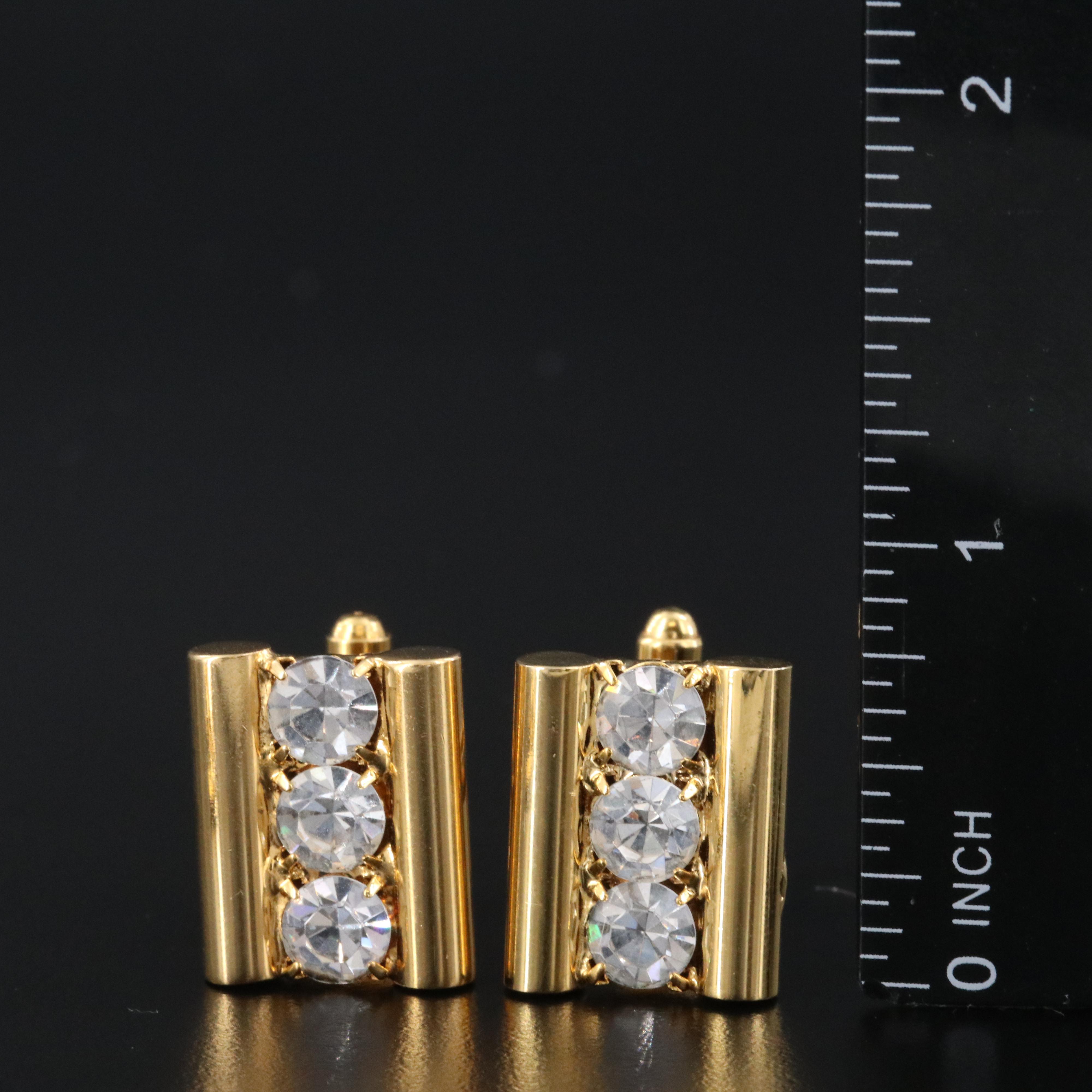 Rhinestone Cufflink and Shirt Stud Set