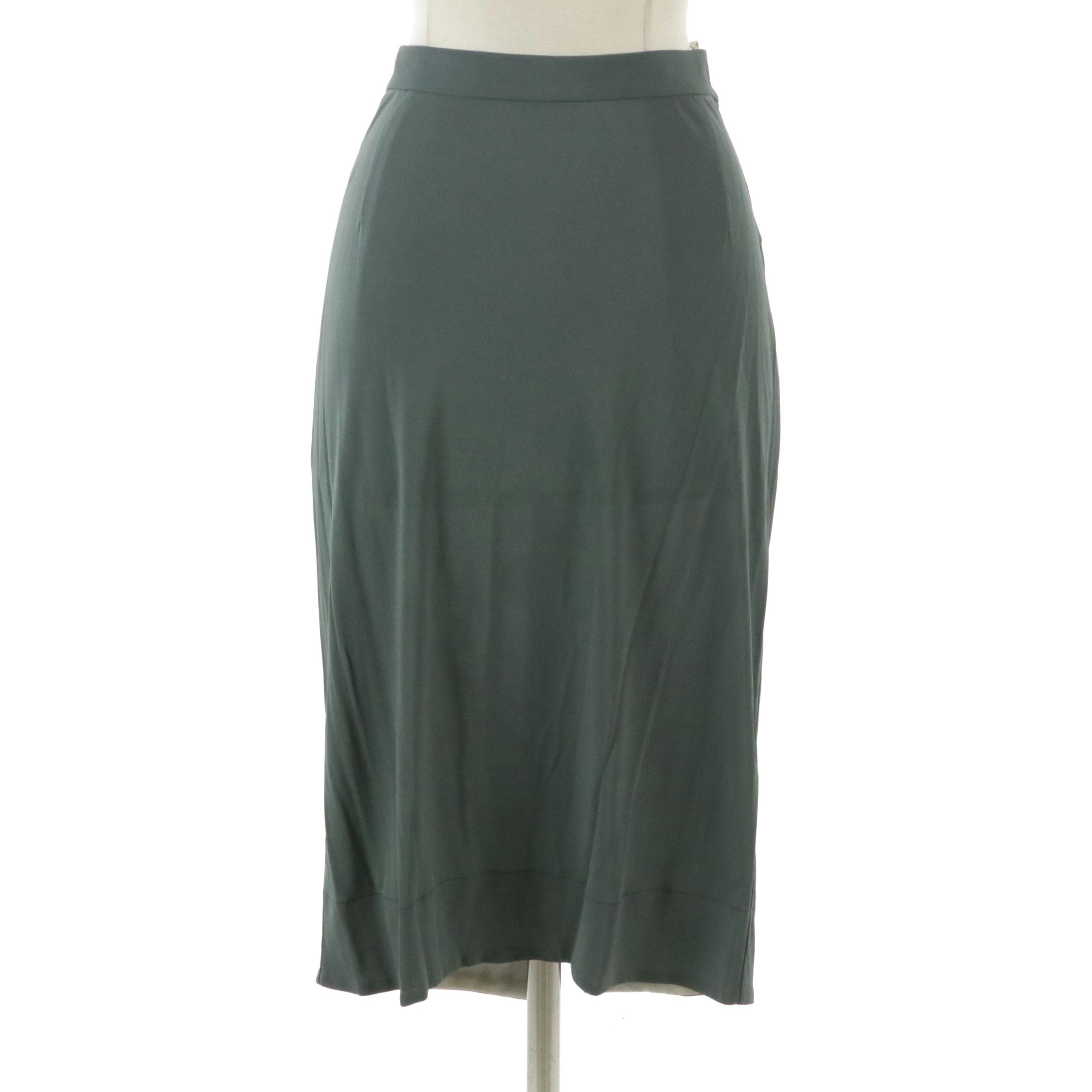 Prada Slate Blue Skirt with 7" Slit in Back and Retains Tag