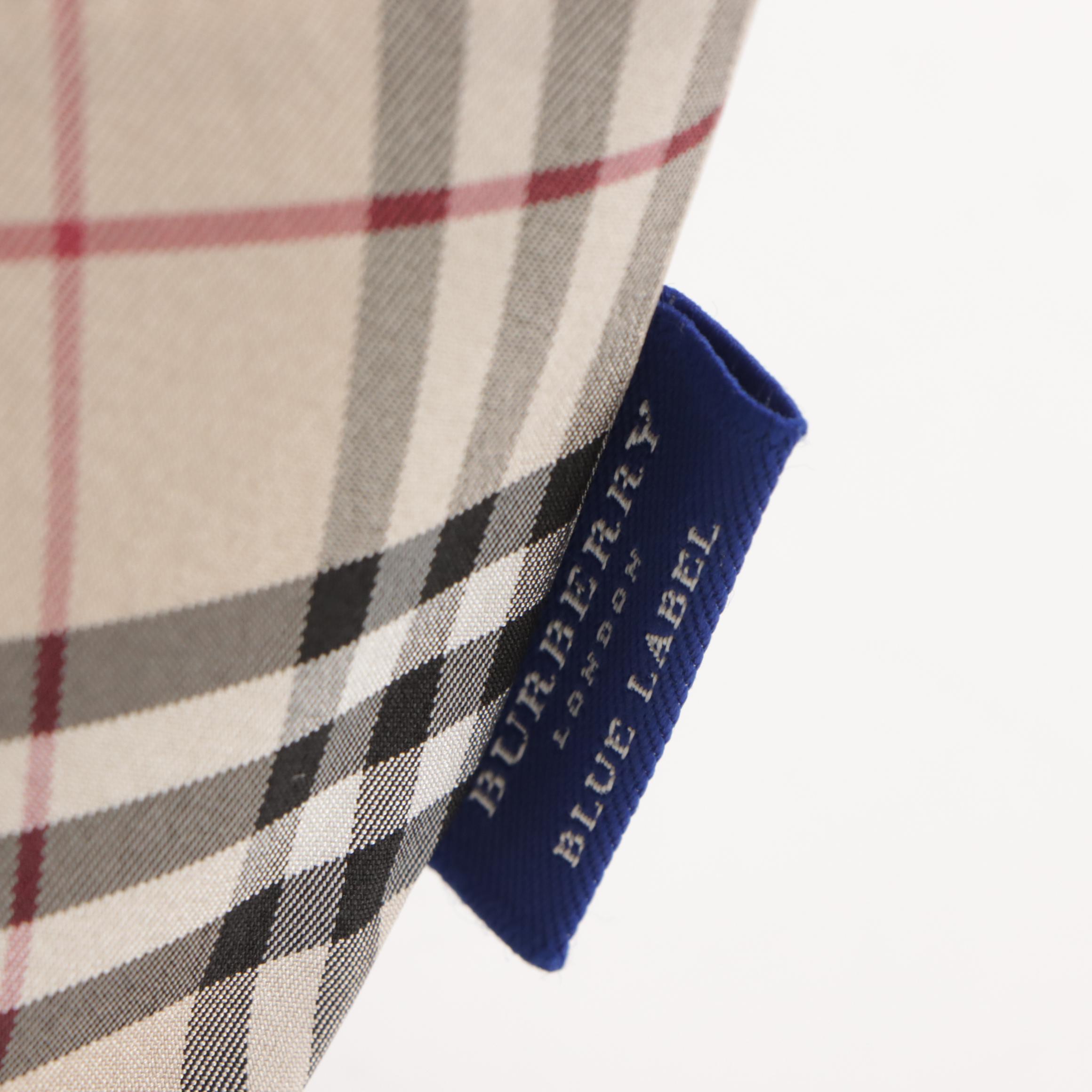 Burberry Blue Label Mini Zip Tote in Nova Check and Red Nylon W/ Leather Handles