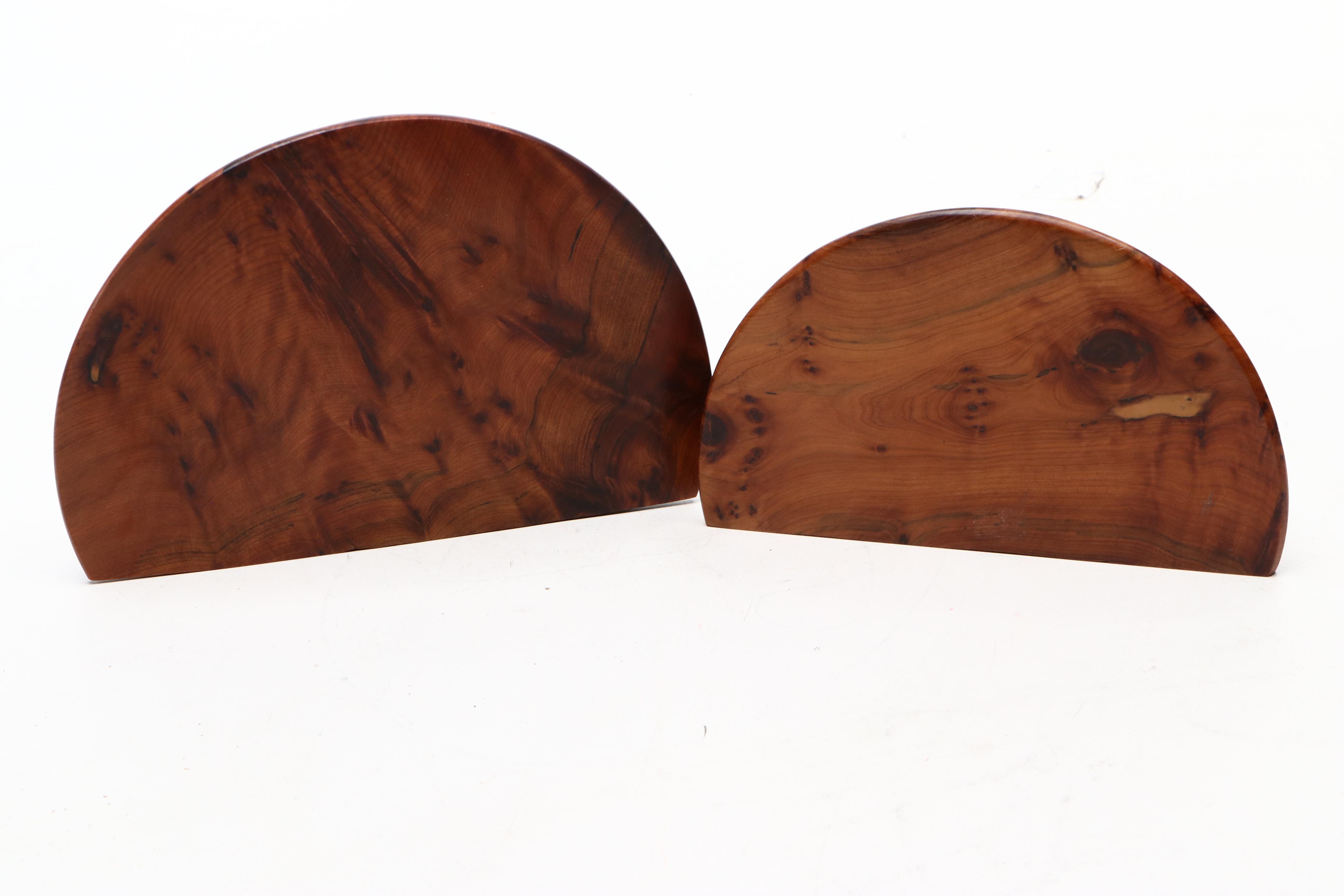 Pair of French Style Art Deco Burl Walnut Letter Organizers