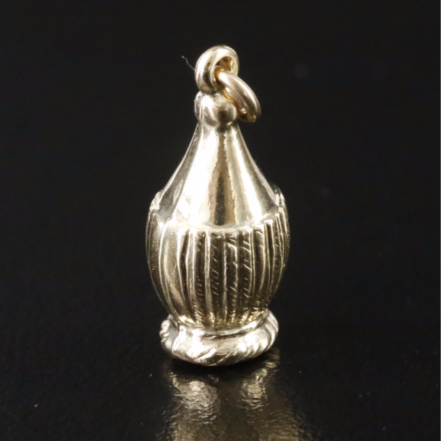 14K Chianti Wine Bottle Charm Pendant