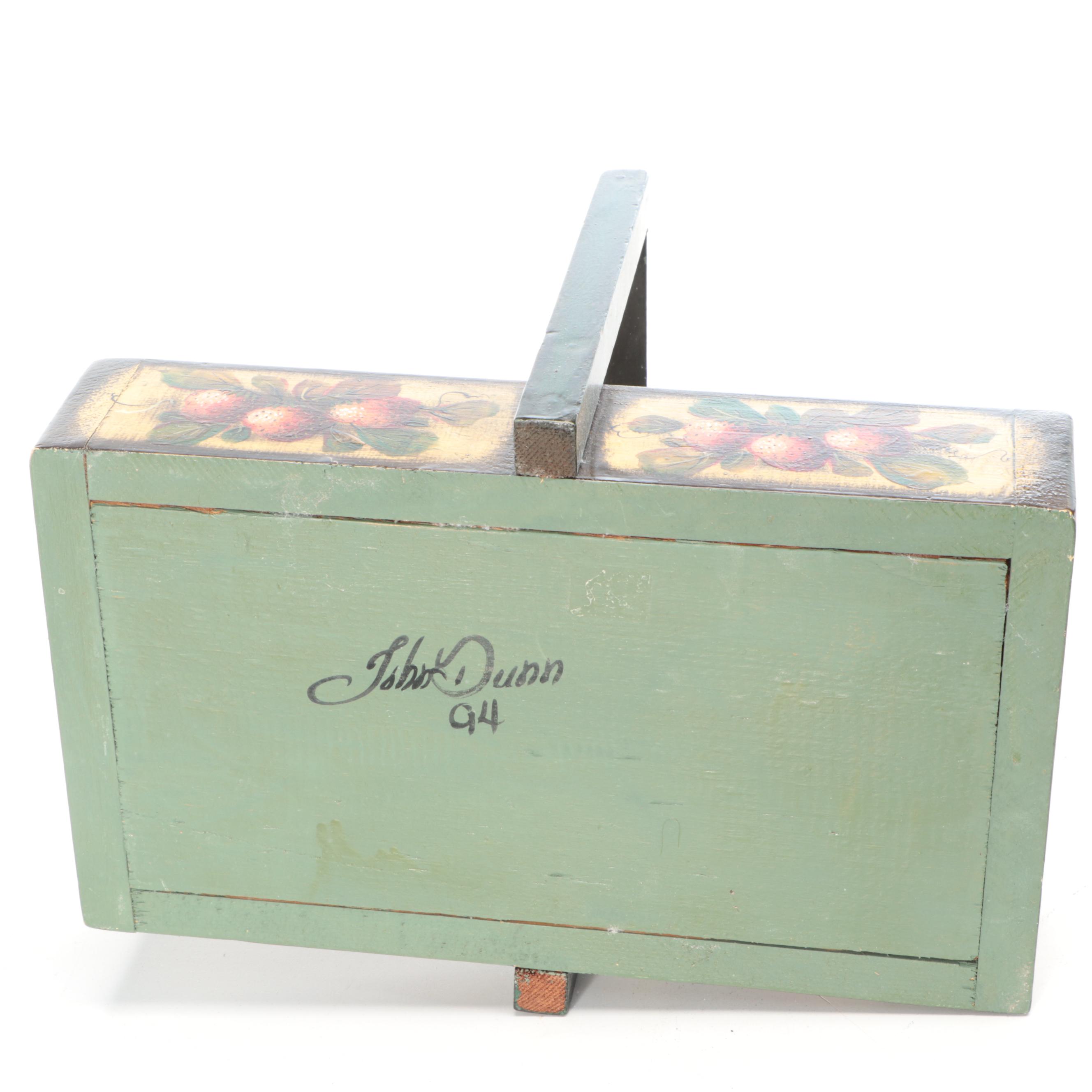 Artist Signed Rosemaling Wooden Wall Décor, Basket, and Decorative Spoons