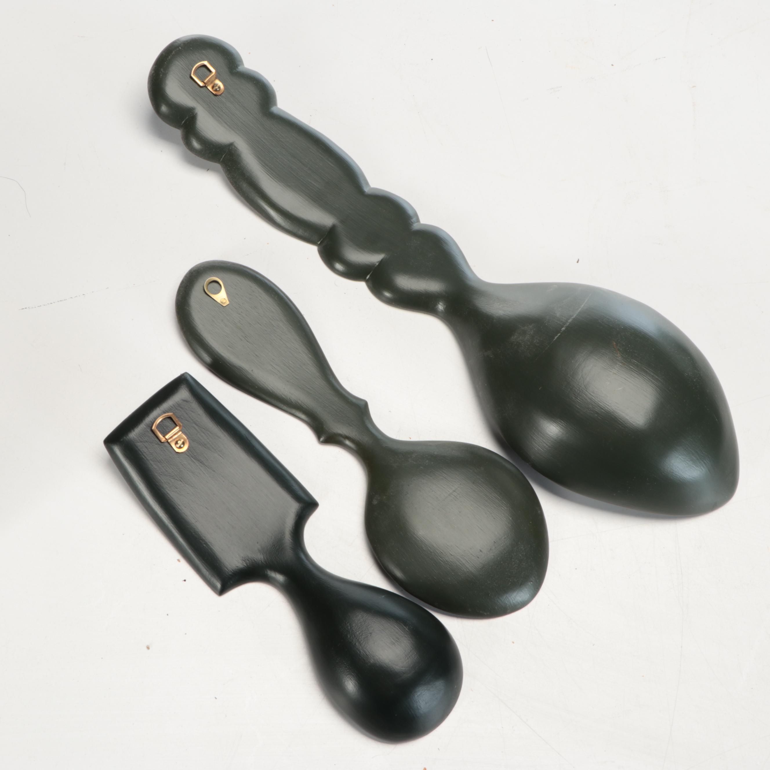 Artist Signed Rosemaling Wooden Wall Décor, Basket, and Decorative Spoons