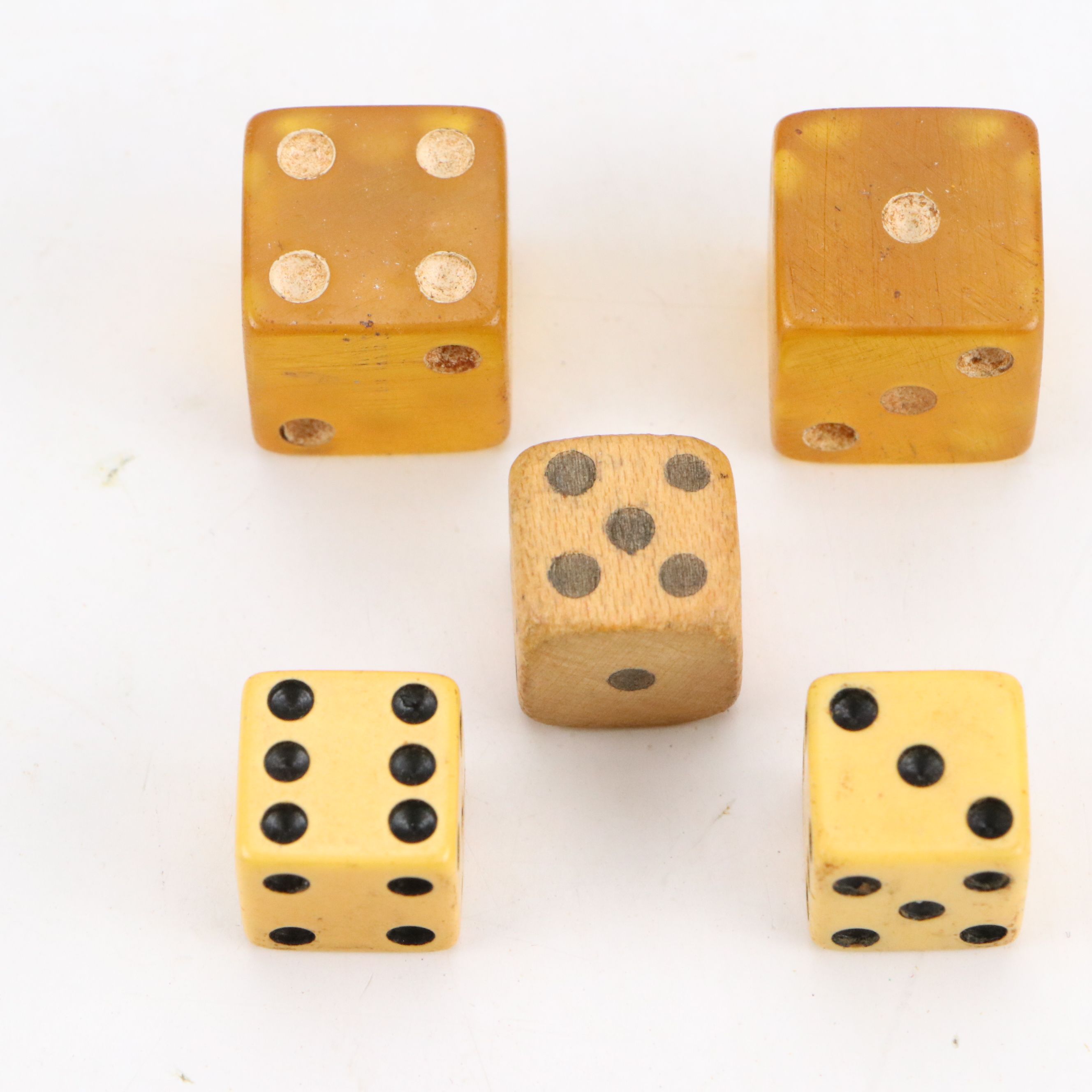Celluloid, Glass and Other Playing Dice in Box