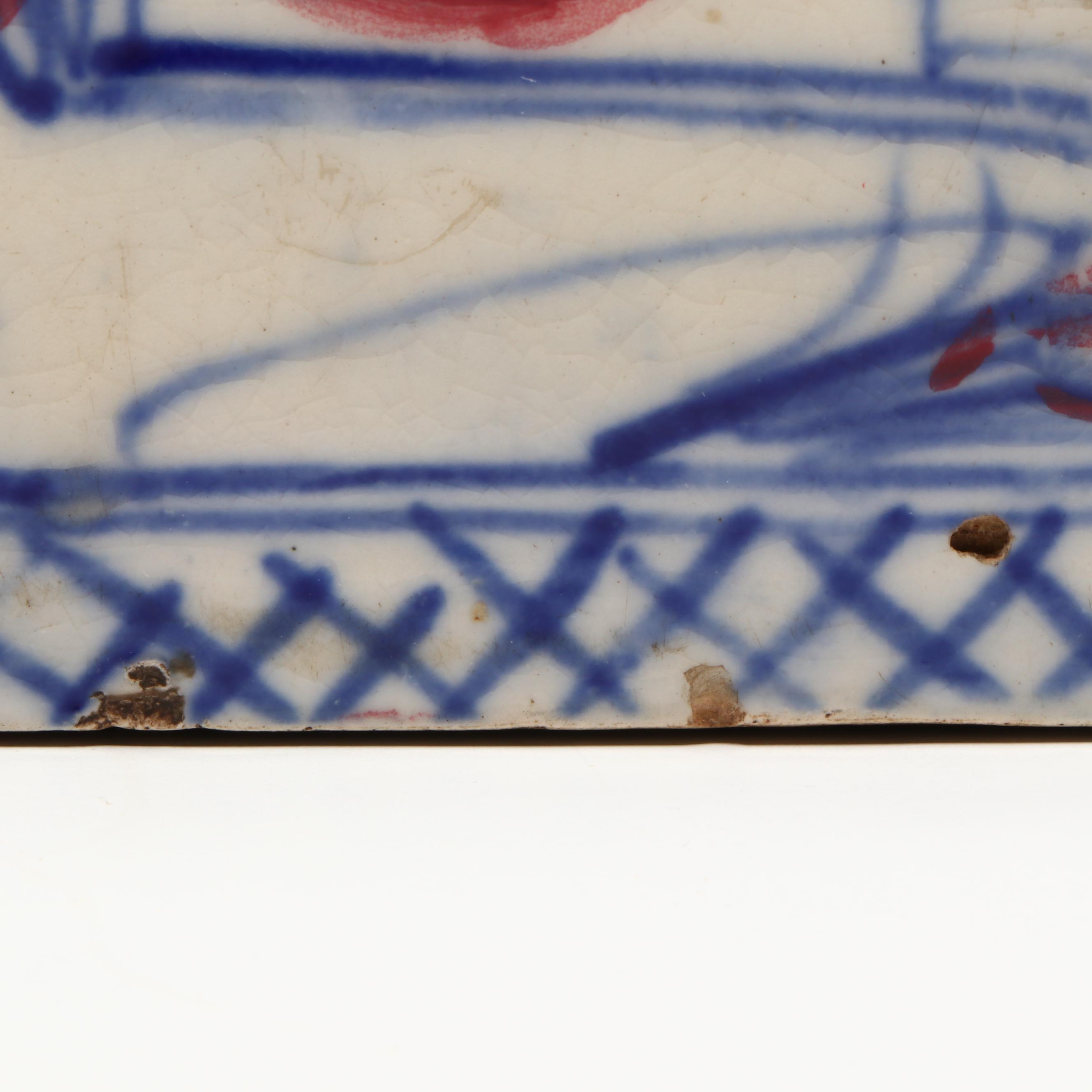 Antique Chinese Qing Dynasty Hand-Painted Porcelain Pillow