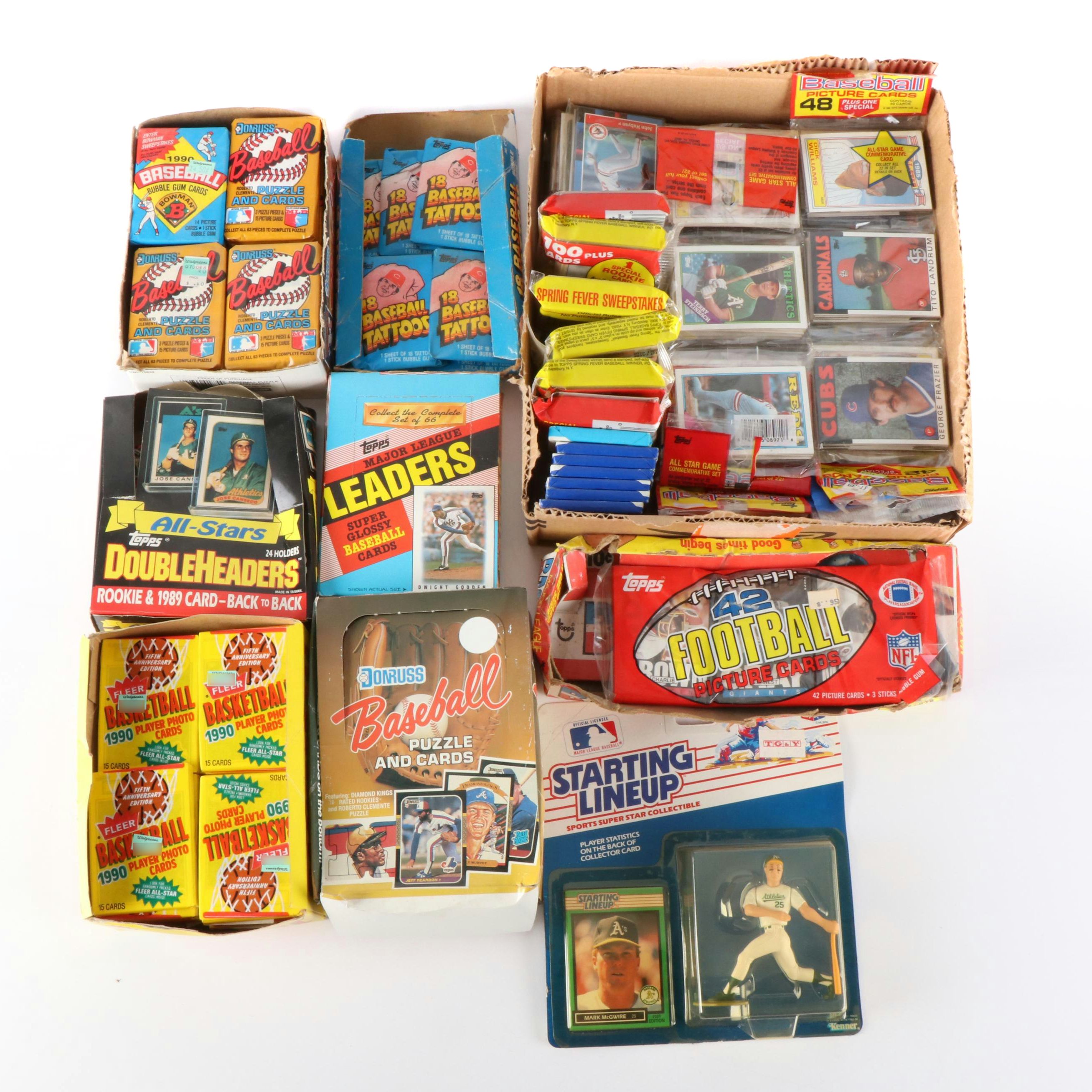 1980s-90s Sealed Sports Card Wax Packs with 1970s Topps Empty Boxes and More