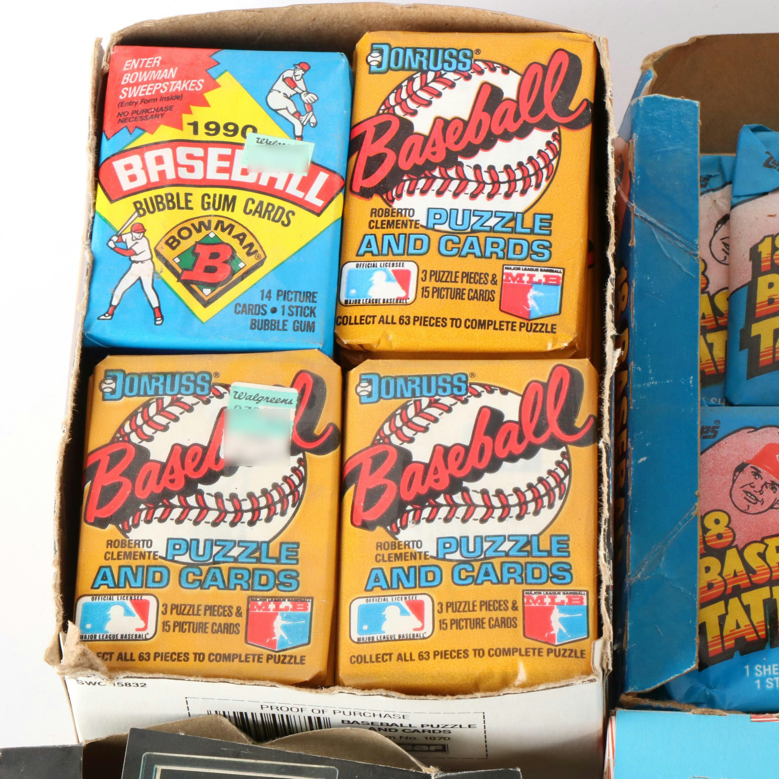 1980s-90s Sealed Sports Card Wax Packs with 1970s Topps Empty Boxes and More