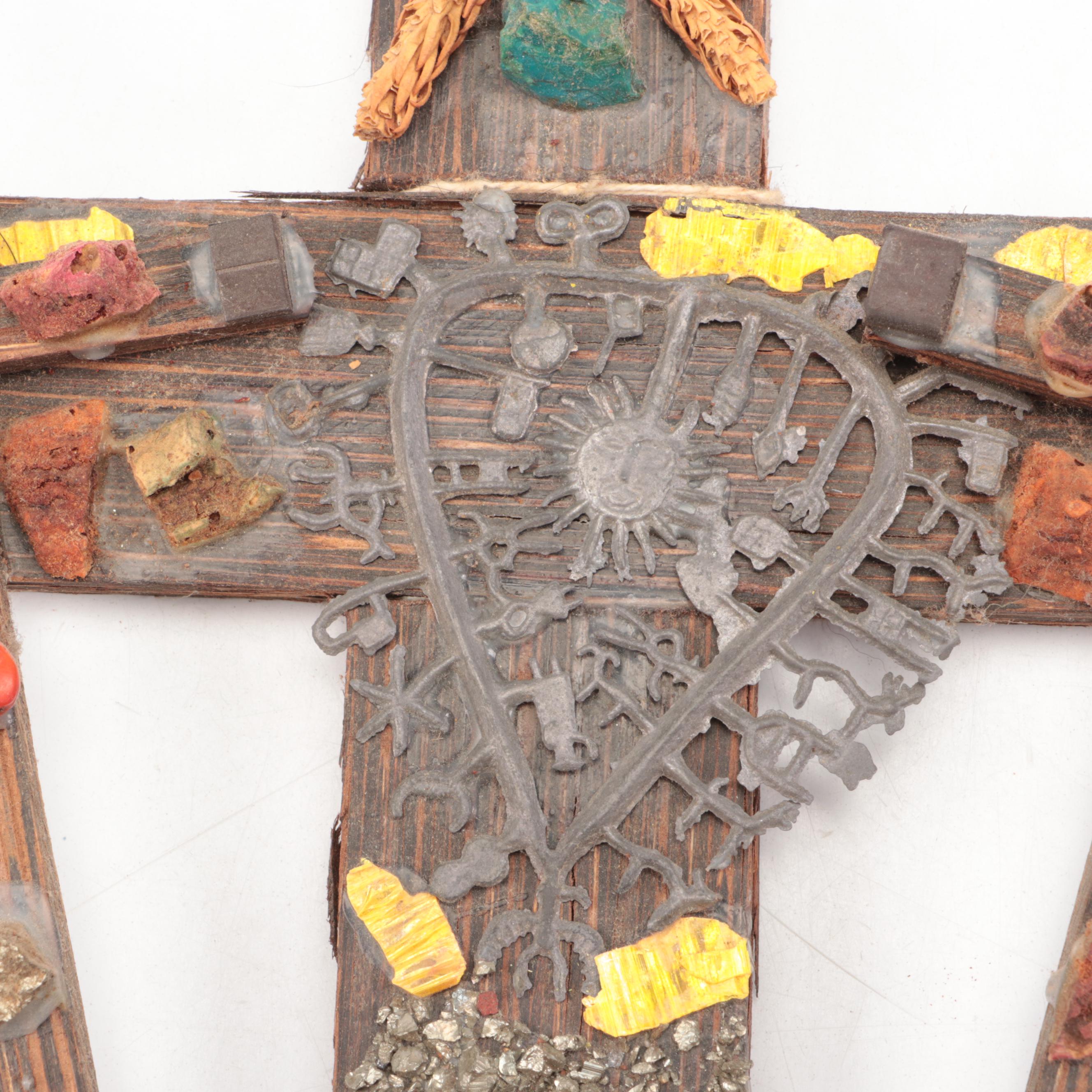 American Folk Art Assemblage Calvary Crosses