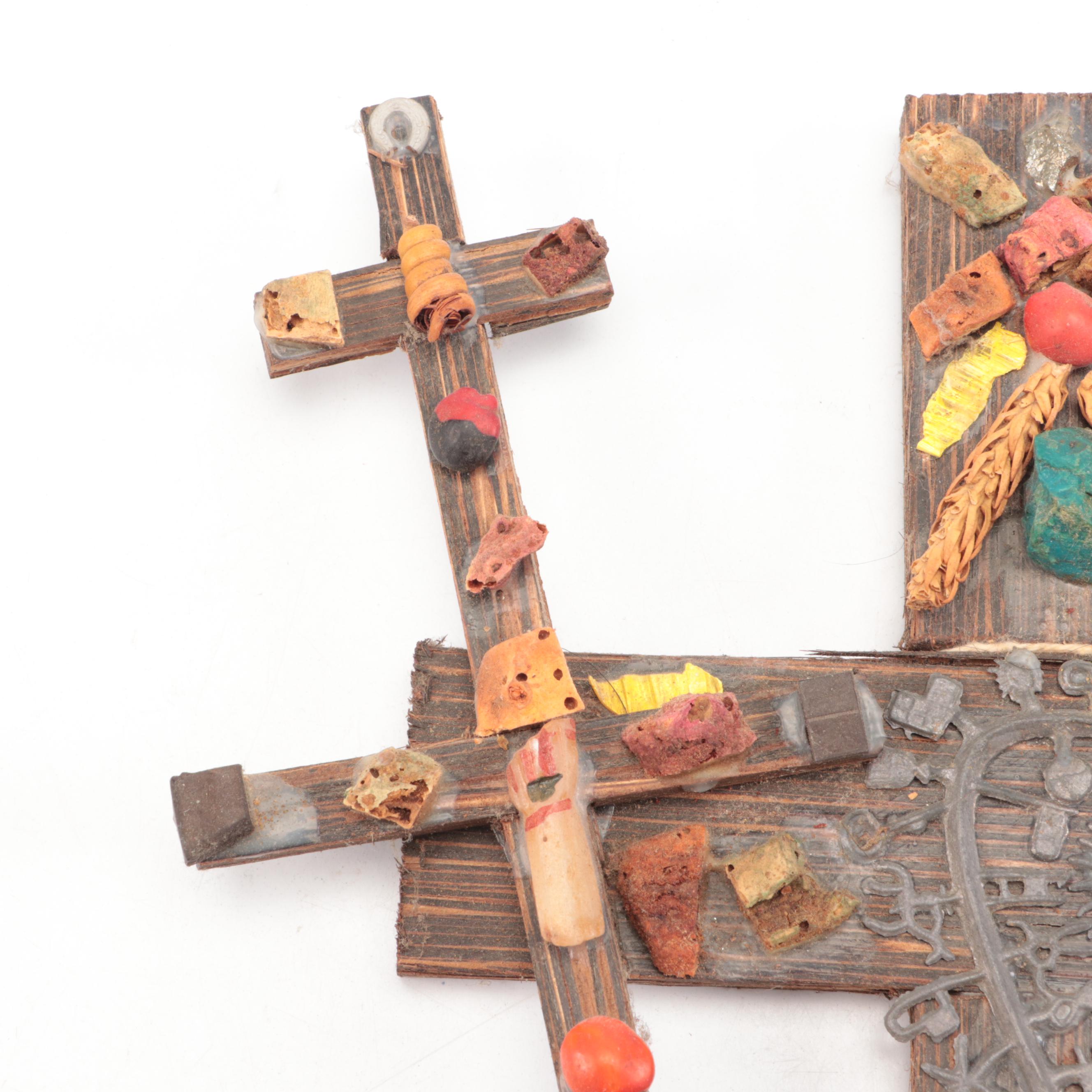 American Folk Art Assemblage Calvary Crosses