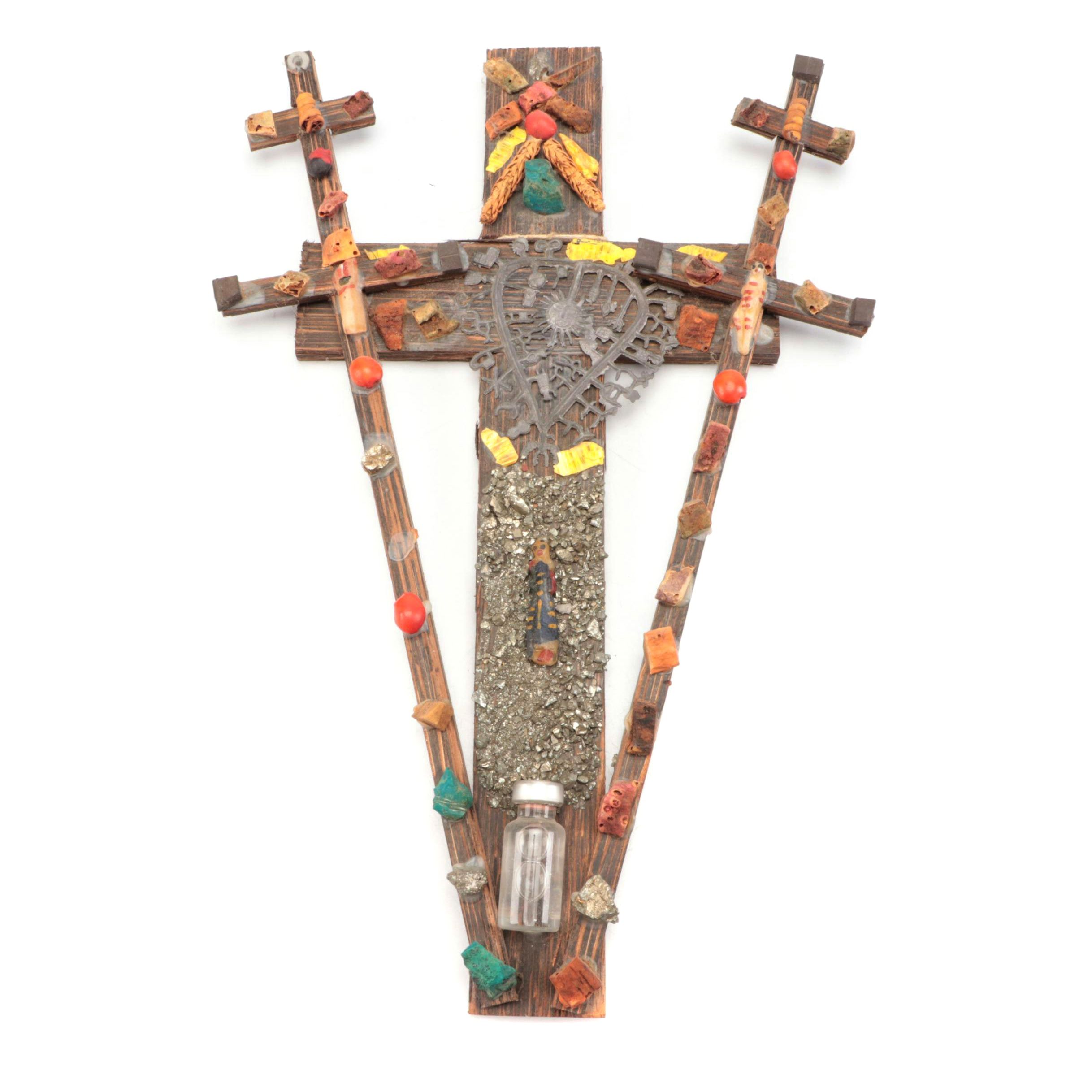 American Folk Art Assemblage Calvary Crosses
