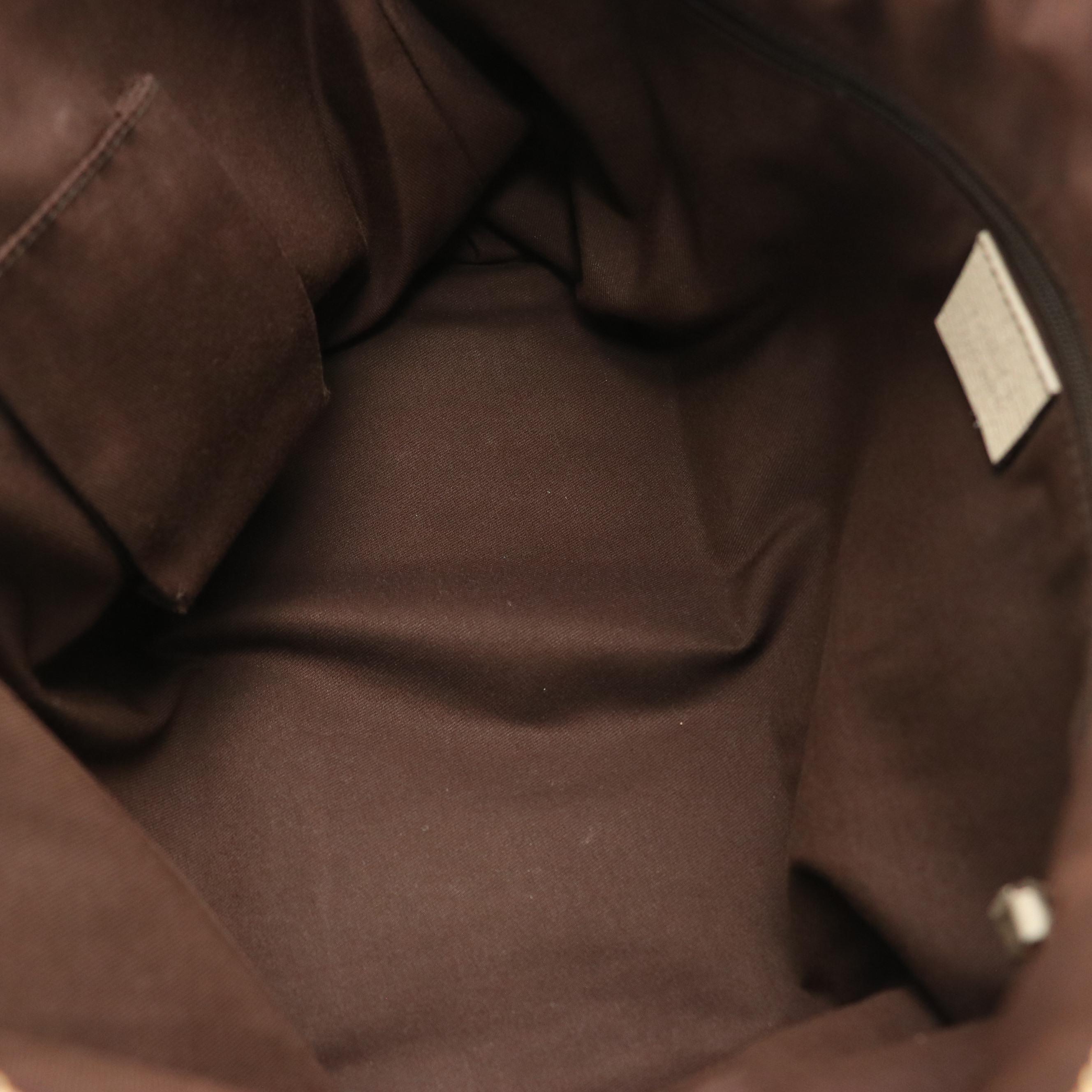 Gucci Abbey Zip Tote in Beige GG Canvas and Cinghiale Leather