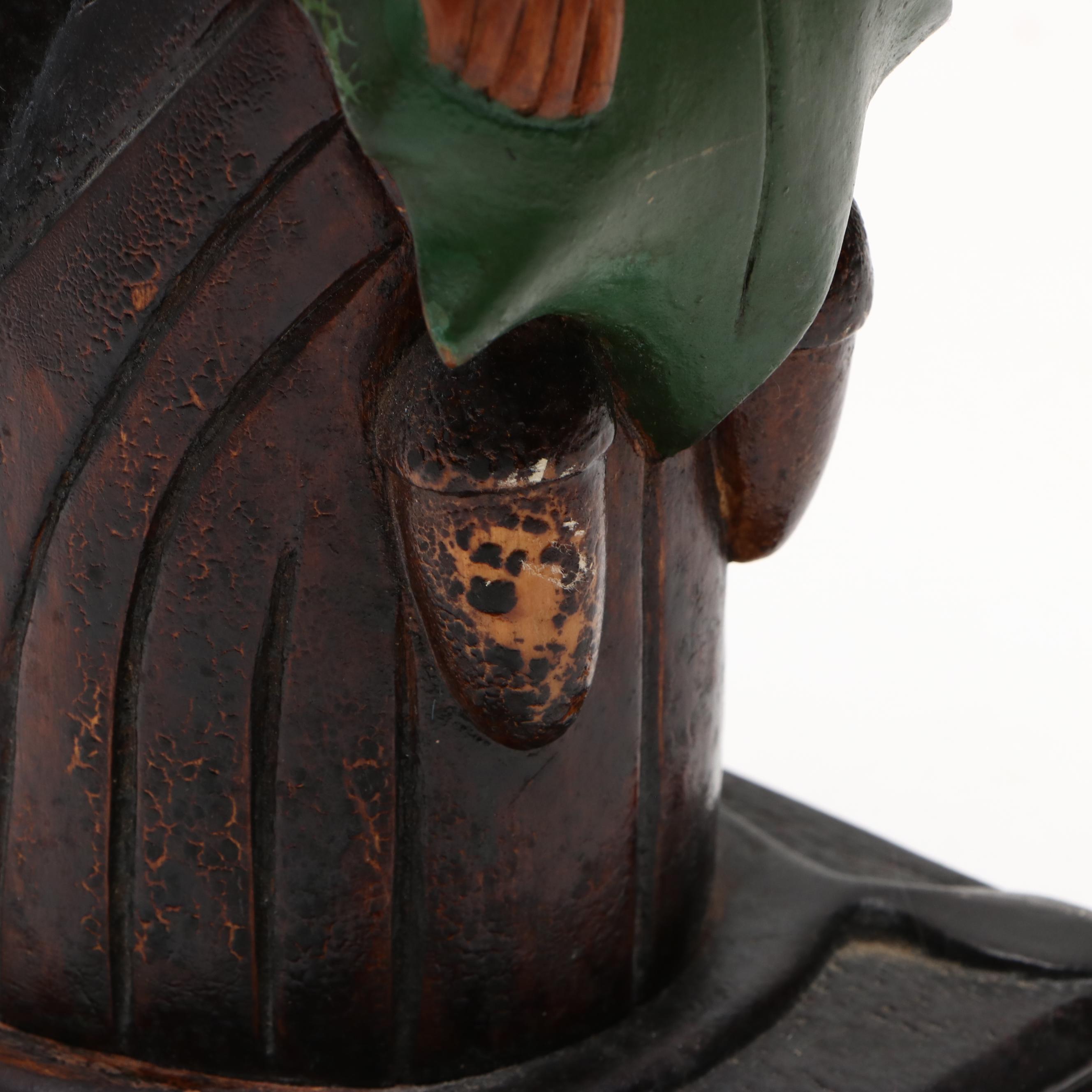 Hand-Carved Wood Native American Nude Figure